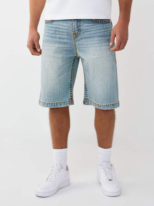 True Religion Flap Shorts - Contrast Stitching Medium Wash - Image 2