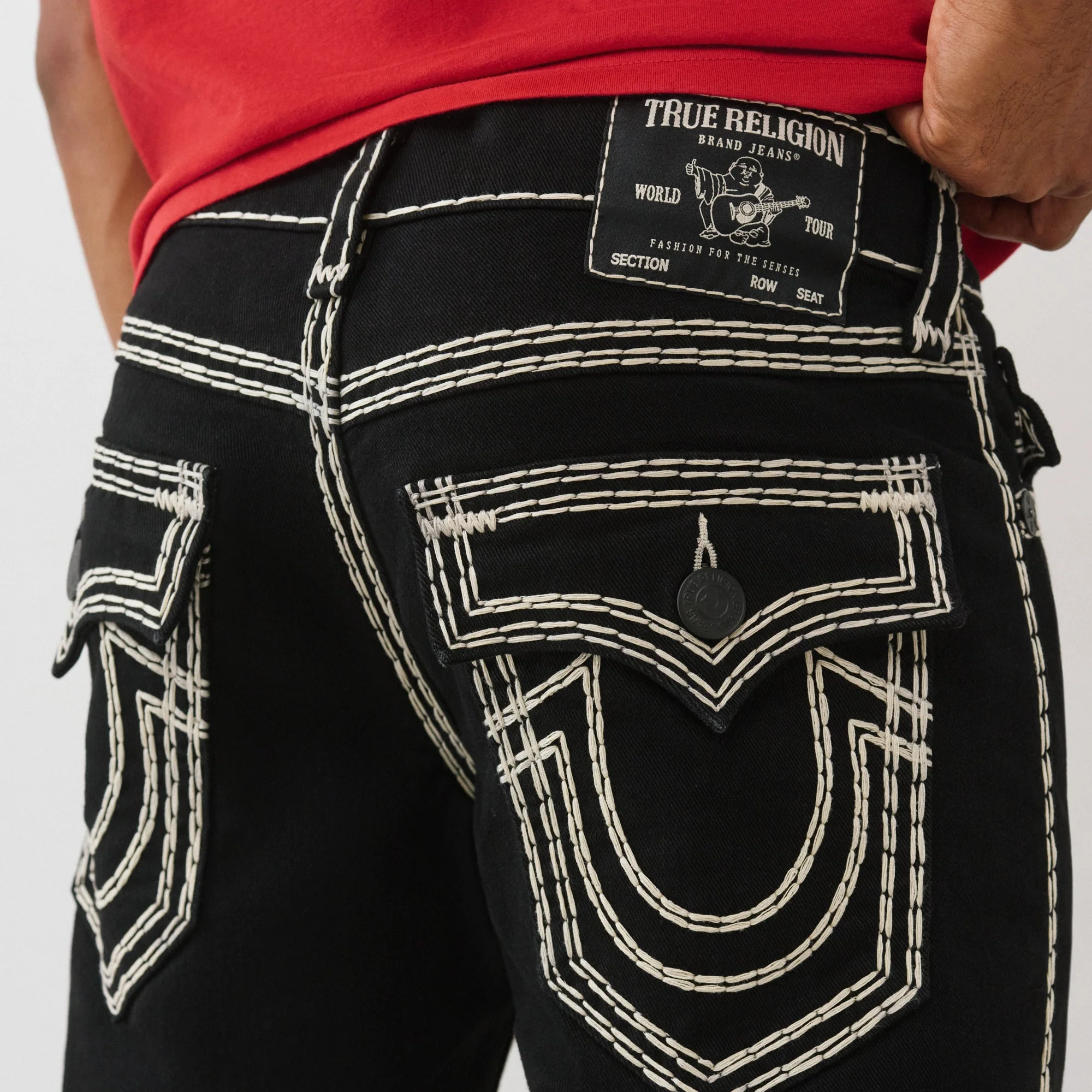 True Religion Contrast Jeans - Embroidered Black White