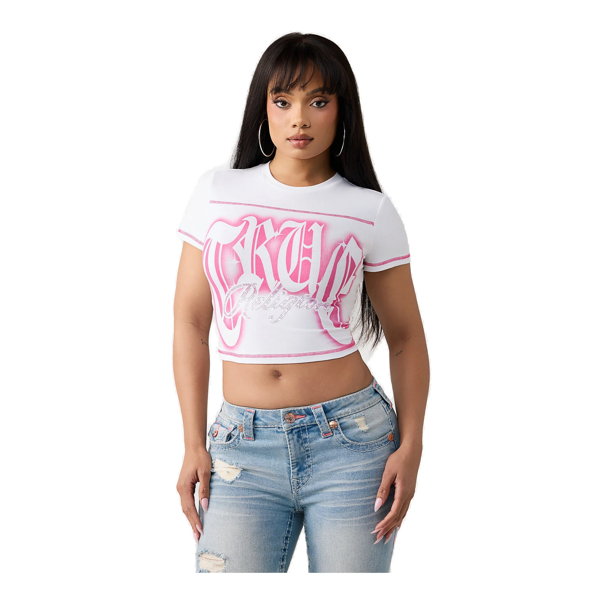 True Religion Crystal Woman Tee - Slim Fit White