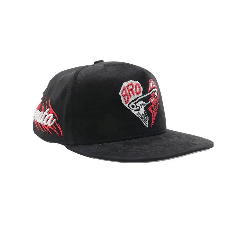 Premium Broken Heart Snapback Hat - Embroidered Blkred - Image 3