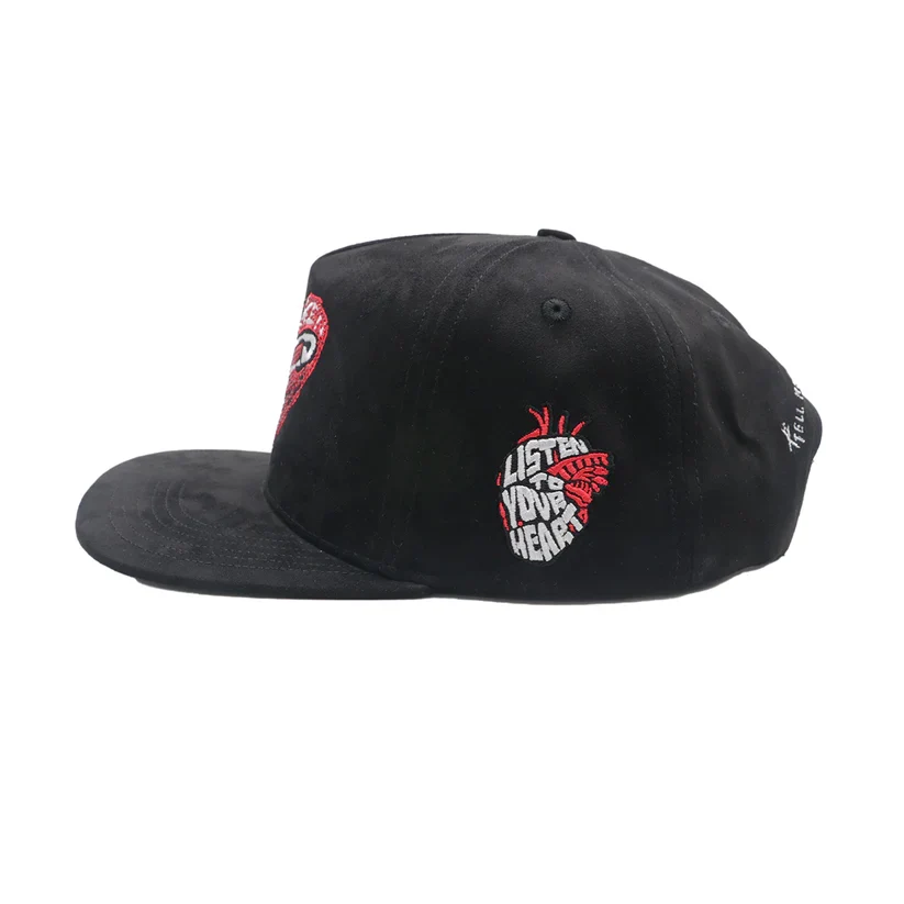 Premium Broken Heart Snapback Hat - Embroidered Blkred - Image 5