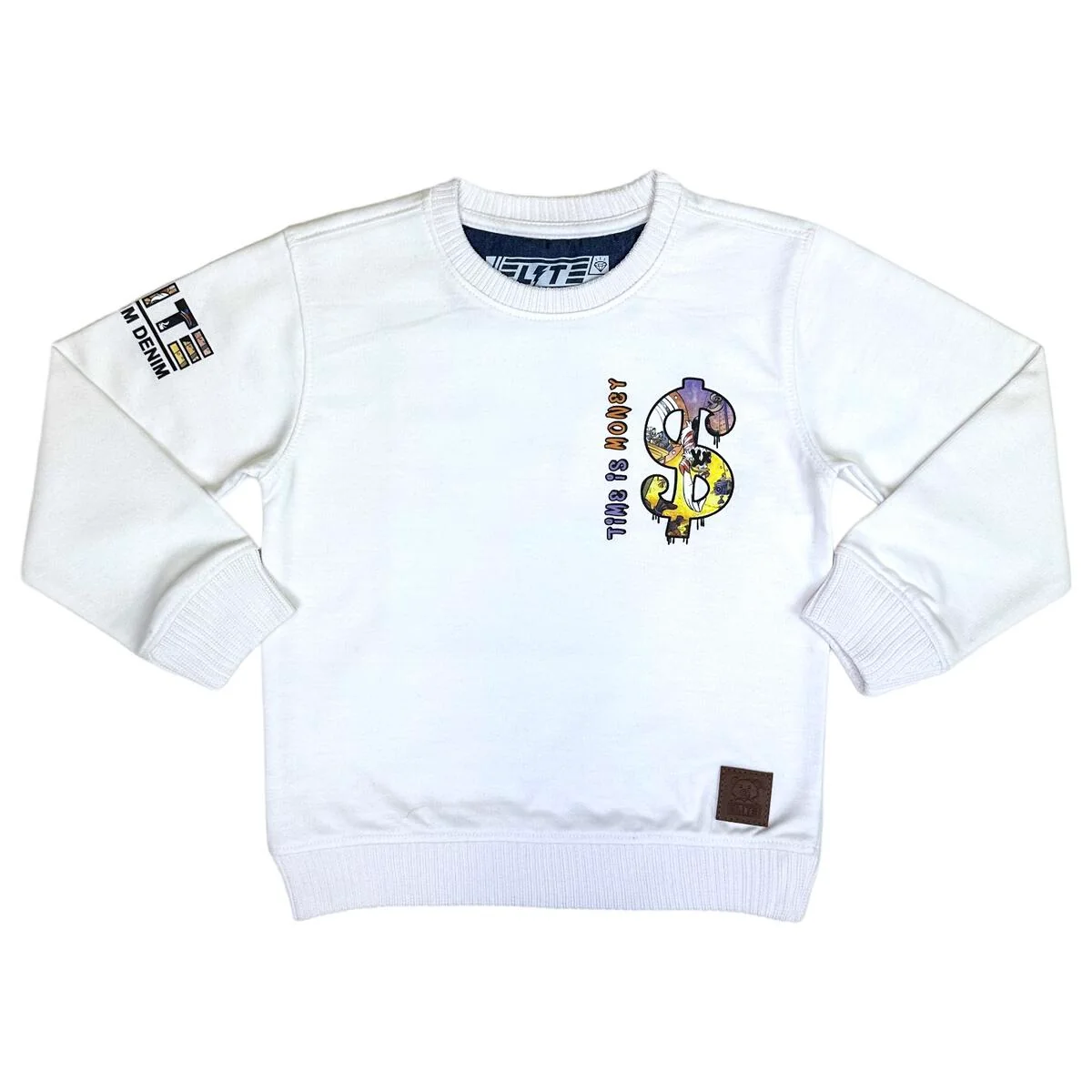 Elite Premium Kids Sweatshirt White - Image 3