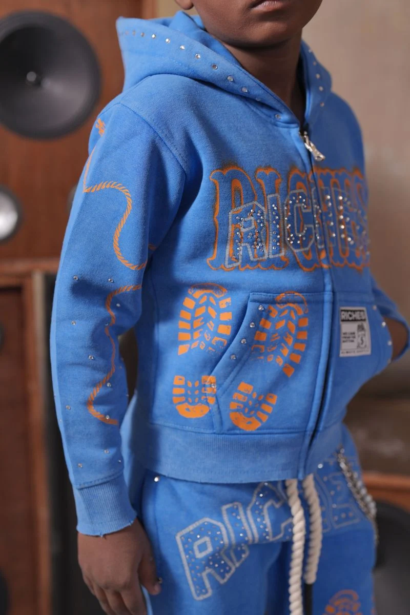 ELITE PREMIUM Fleece Hoodie Kids Blue - Image 3
