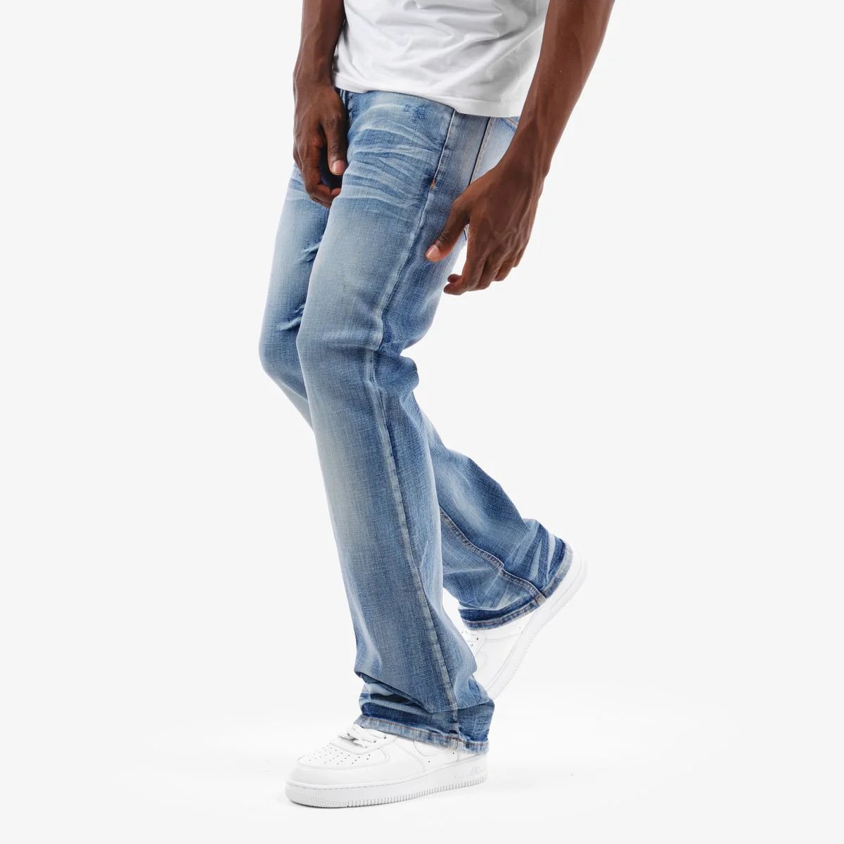 Copper Rivet Whisker Jeans - Flare Fit - Image 6
