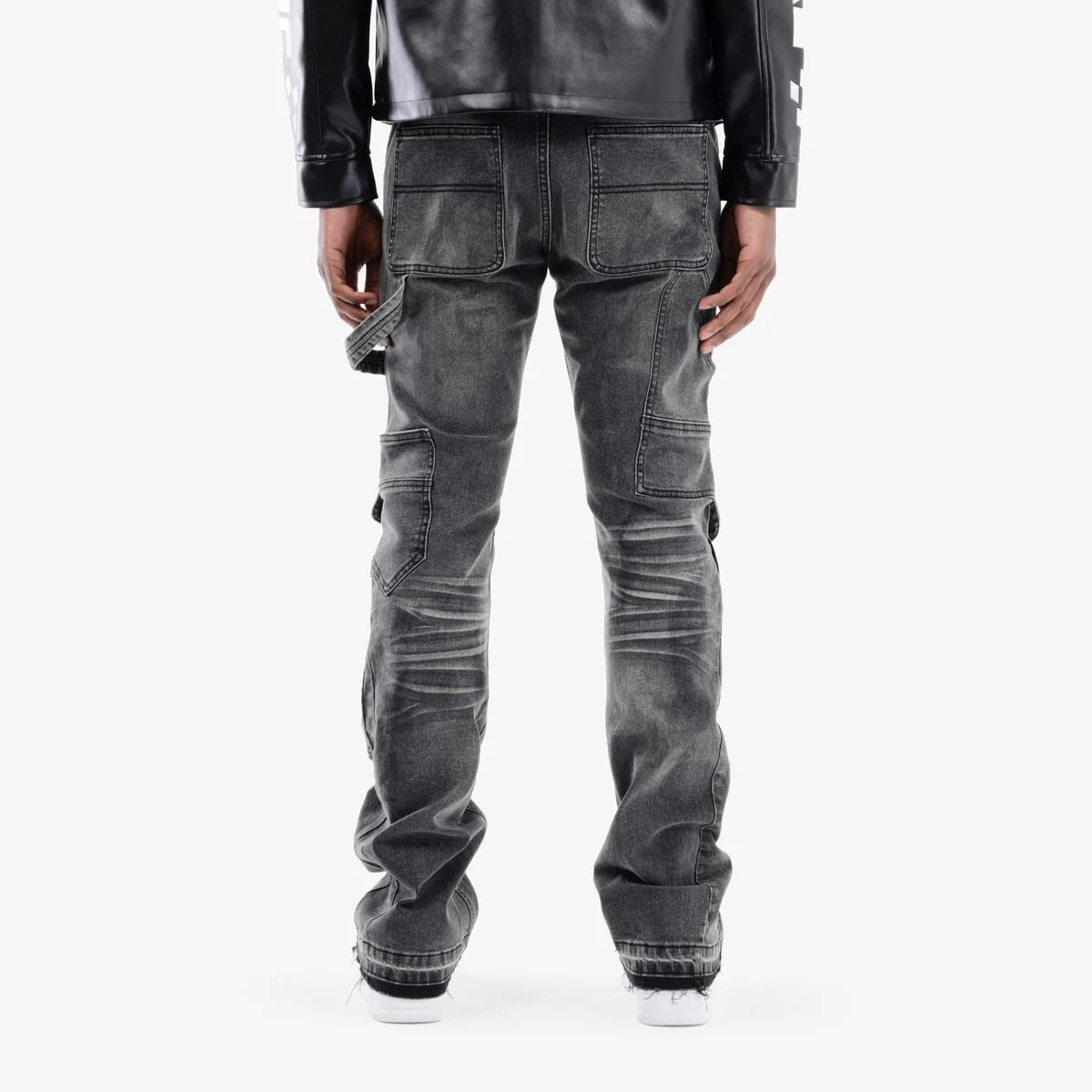 Copper Rivet Distressed Cargo Pants - Zippered - Image 7