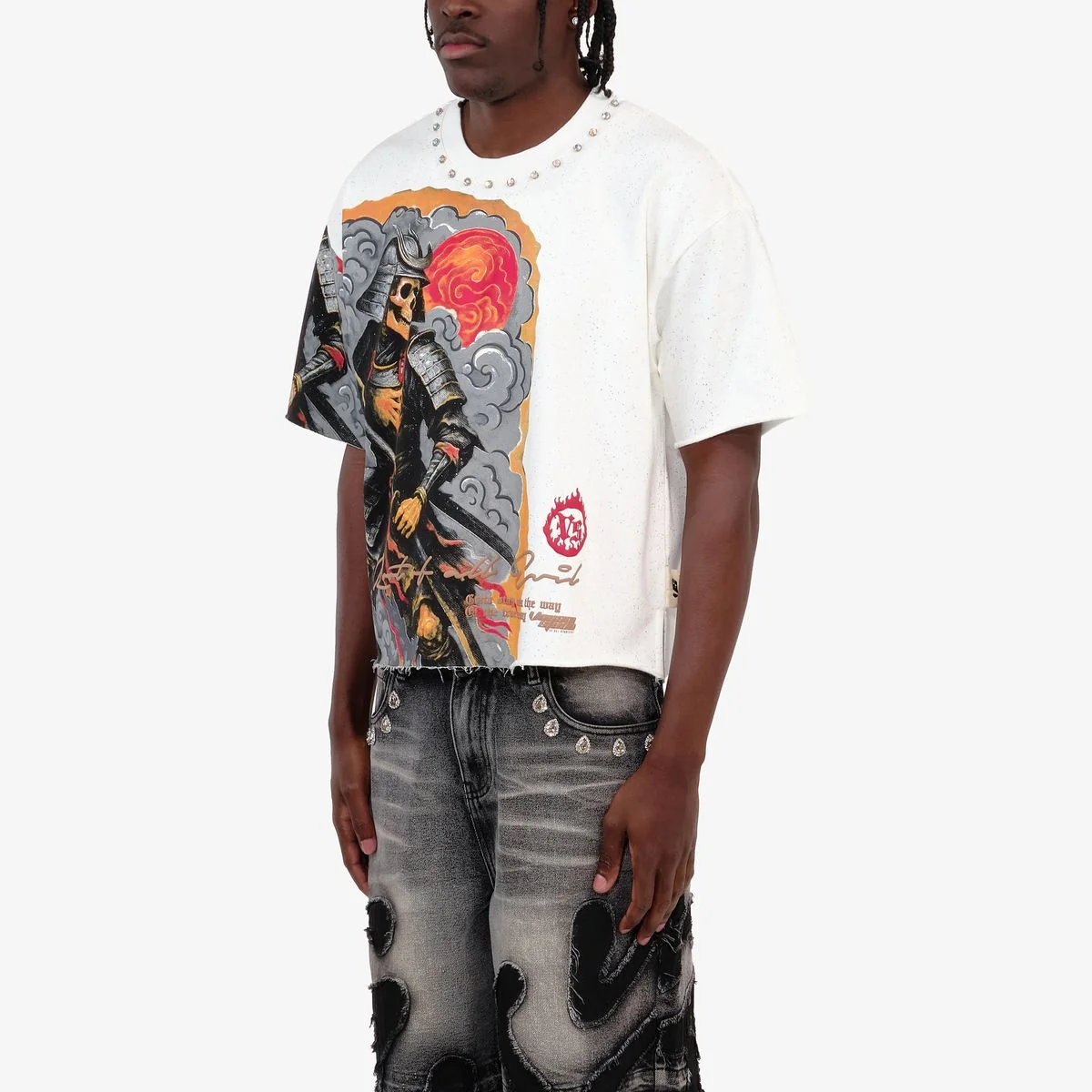 Copper Rivet Samurai T-Shirt - Rhinestone - Image 7