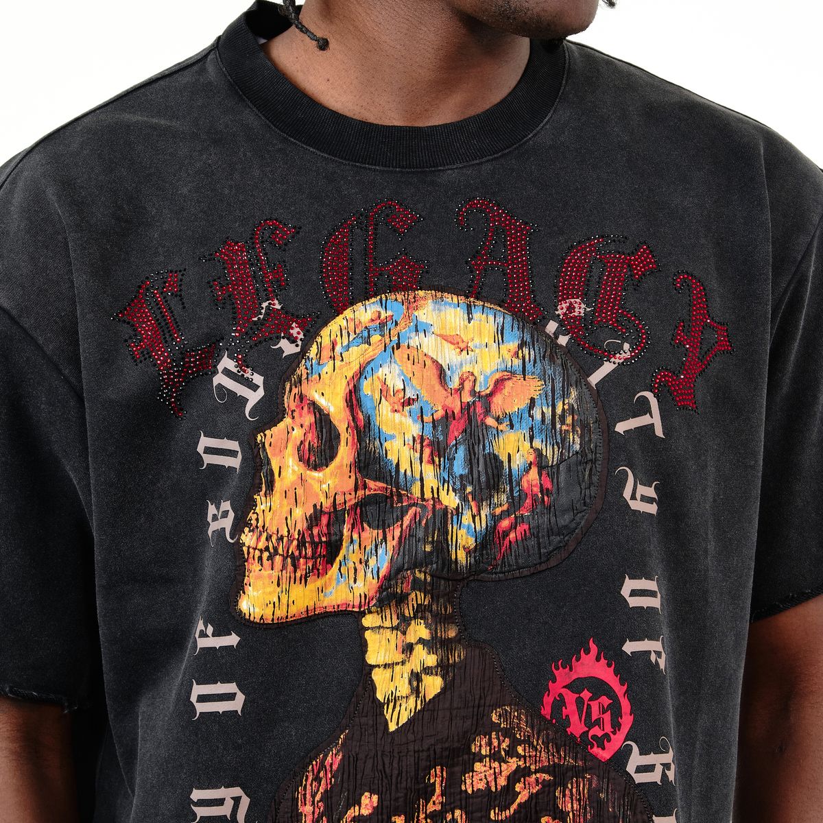 Copper Rivet Skull T-Shirt - Boxy Fit - Image 6