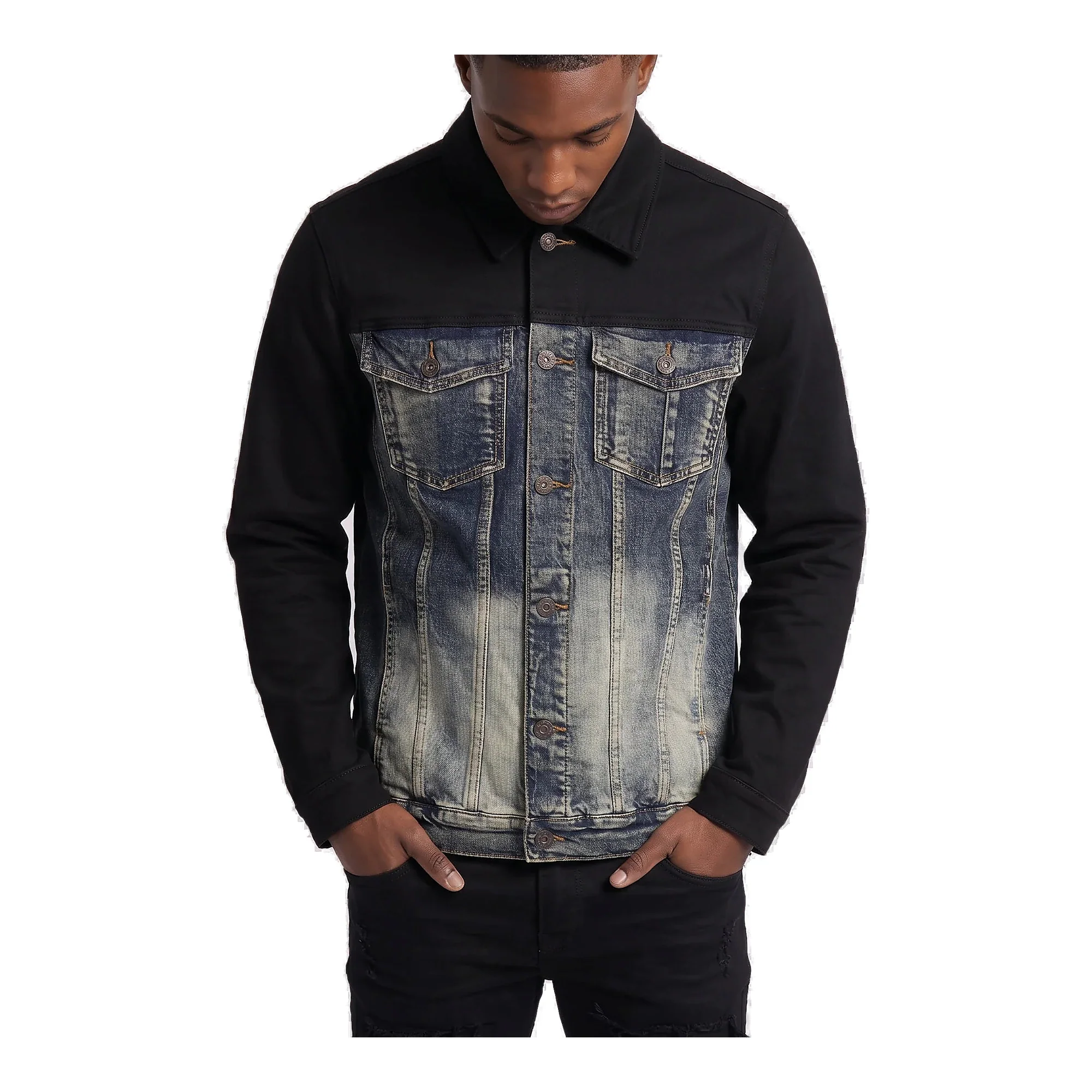 6Th Nbrhd Bounty Hunter Men's Jacket - Two-Tone Blue Wash/Black