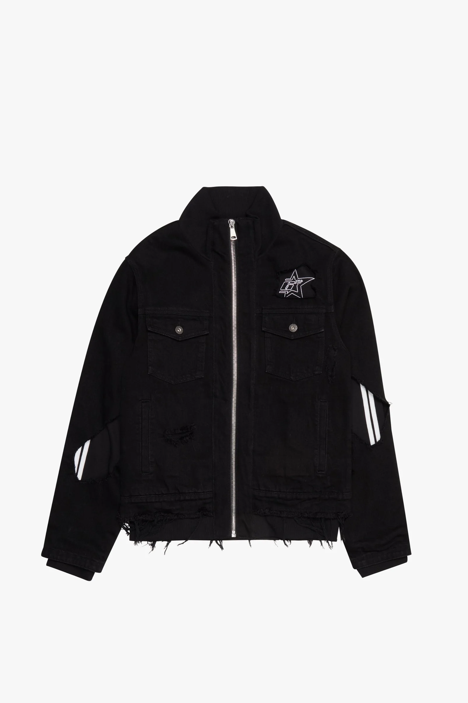 6Th Nbrhd Stripes Men's Jacket Black - Image 2