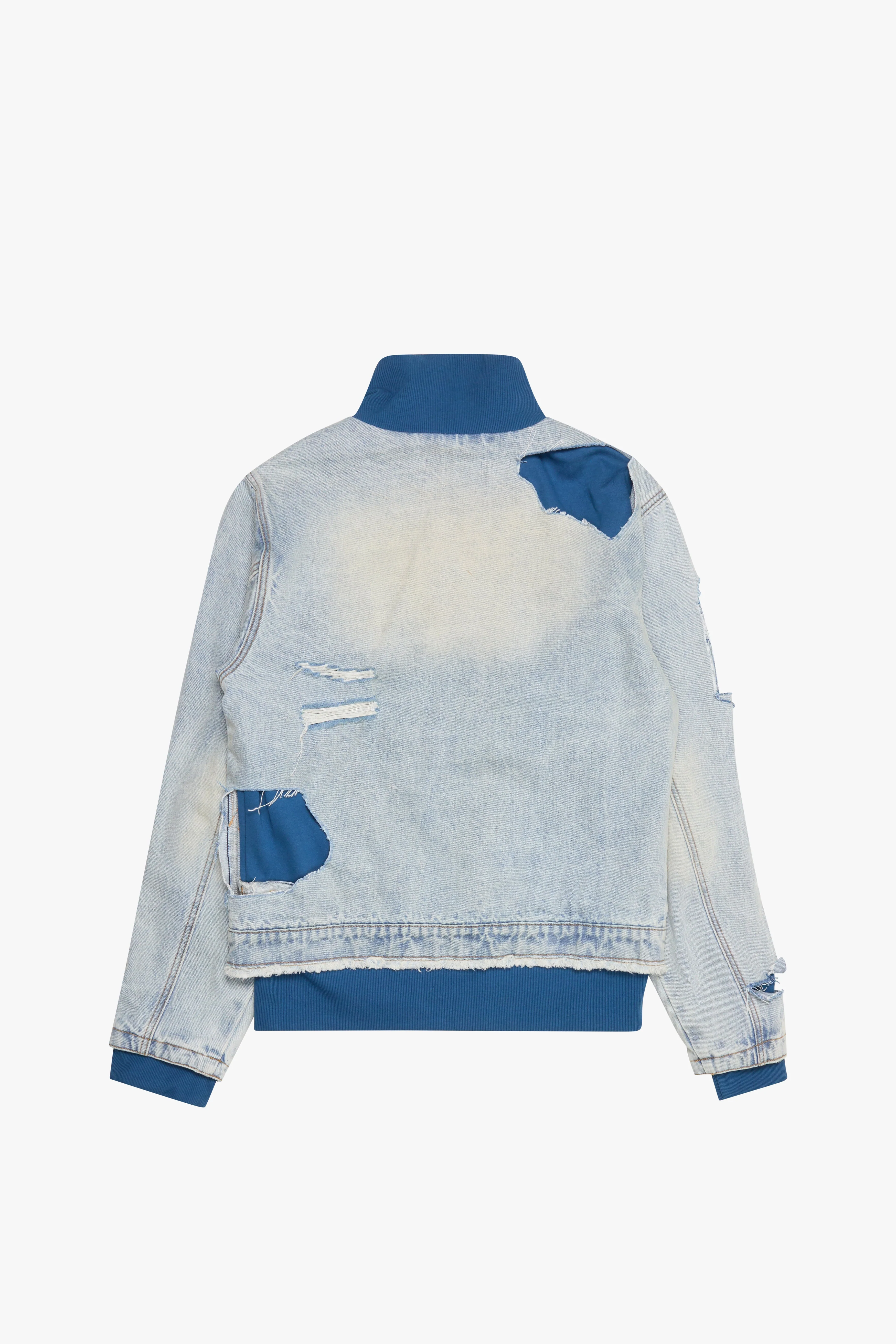 6Th Nbrhd Stripes Men's Denim Jacket - Light Wash - Image 5