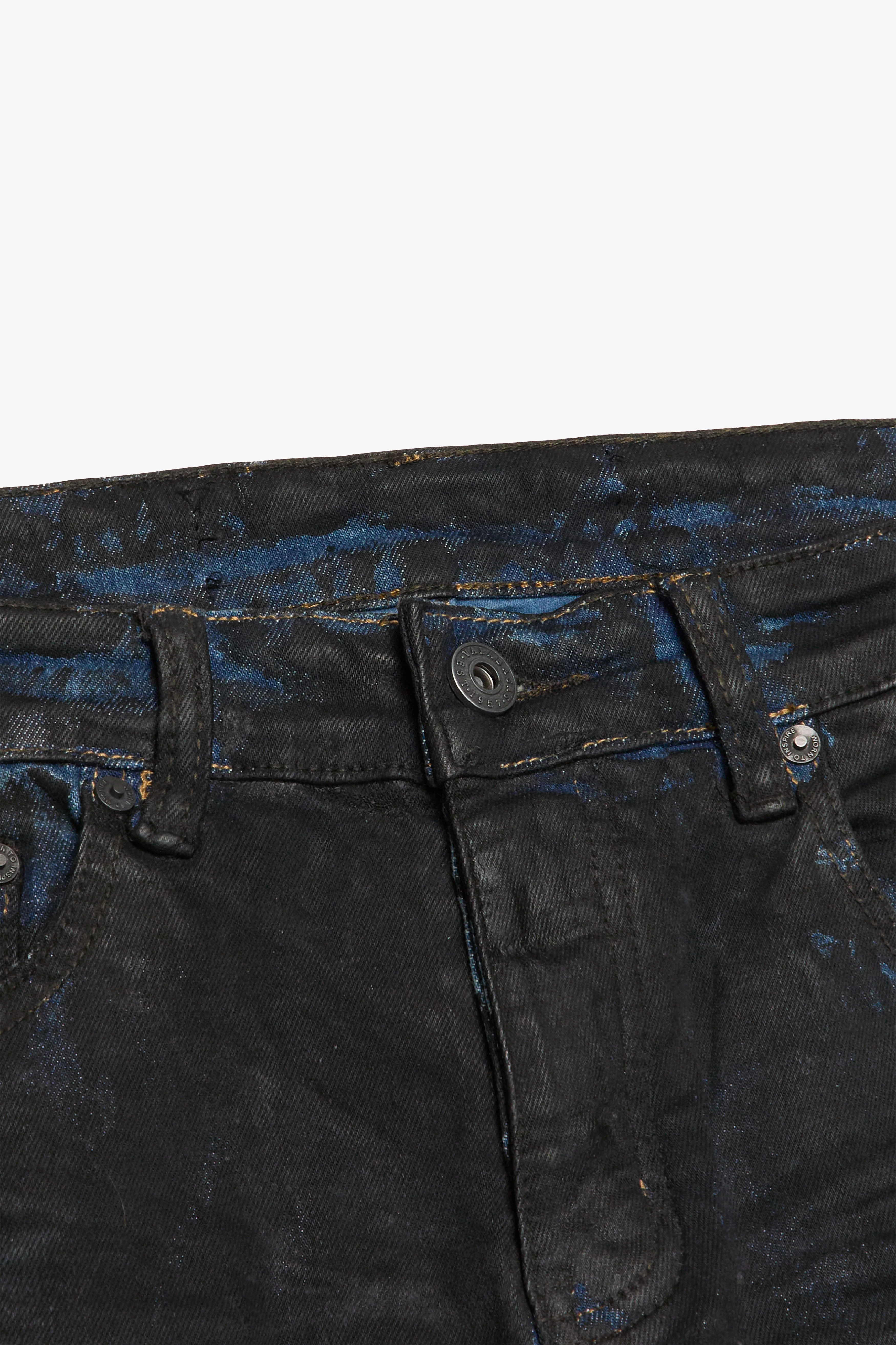 6Th Nbrhd Slick Men's Jeans Blk/Blu Wax - Image 4