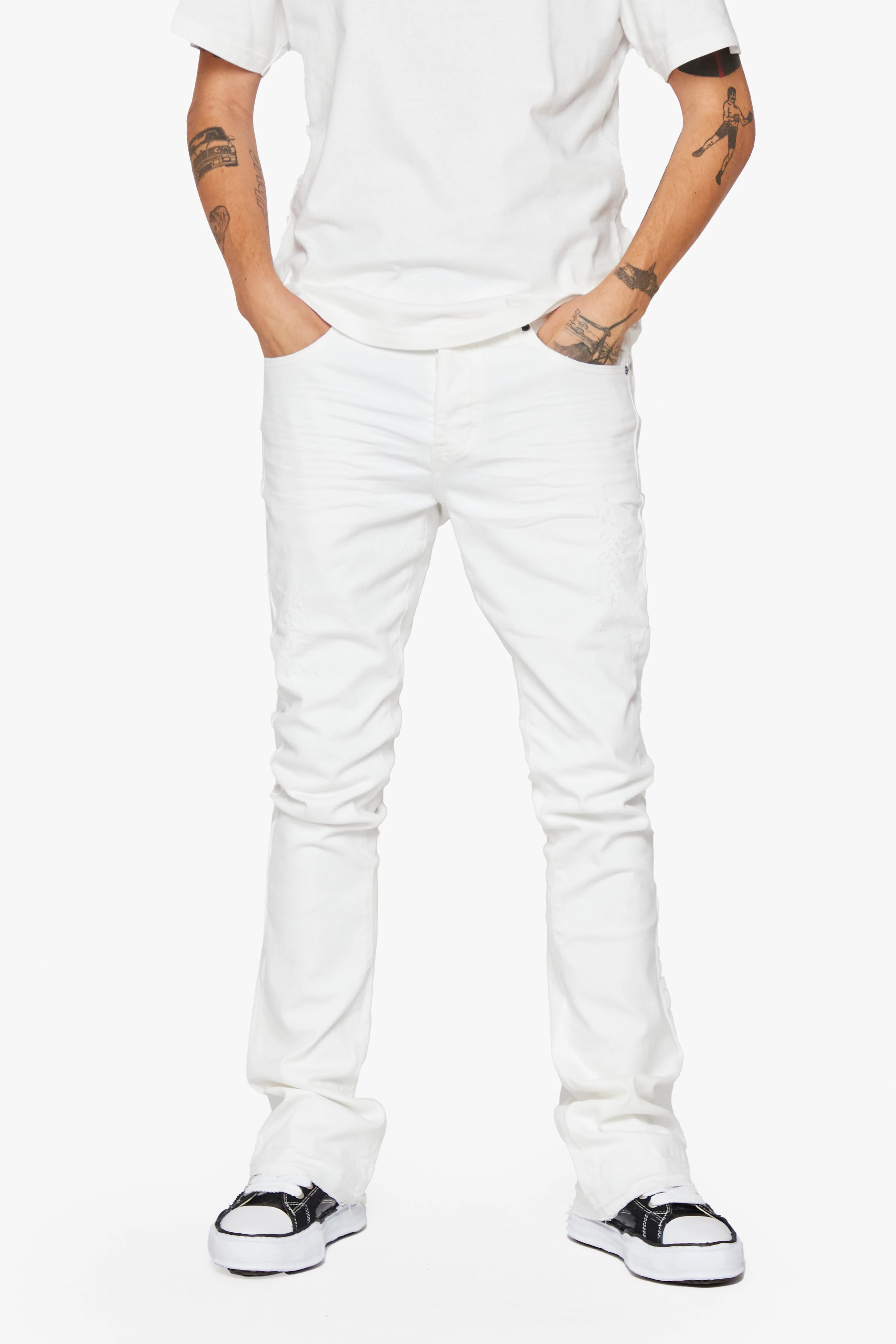 "Pali" Stacked Jeans White - Image 6