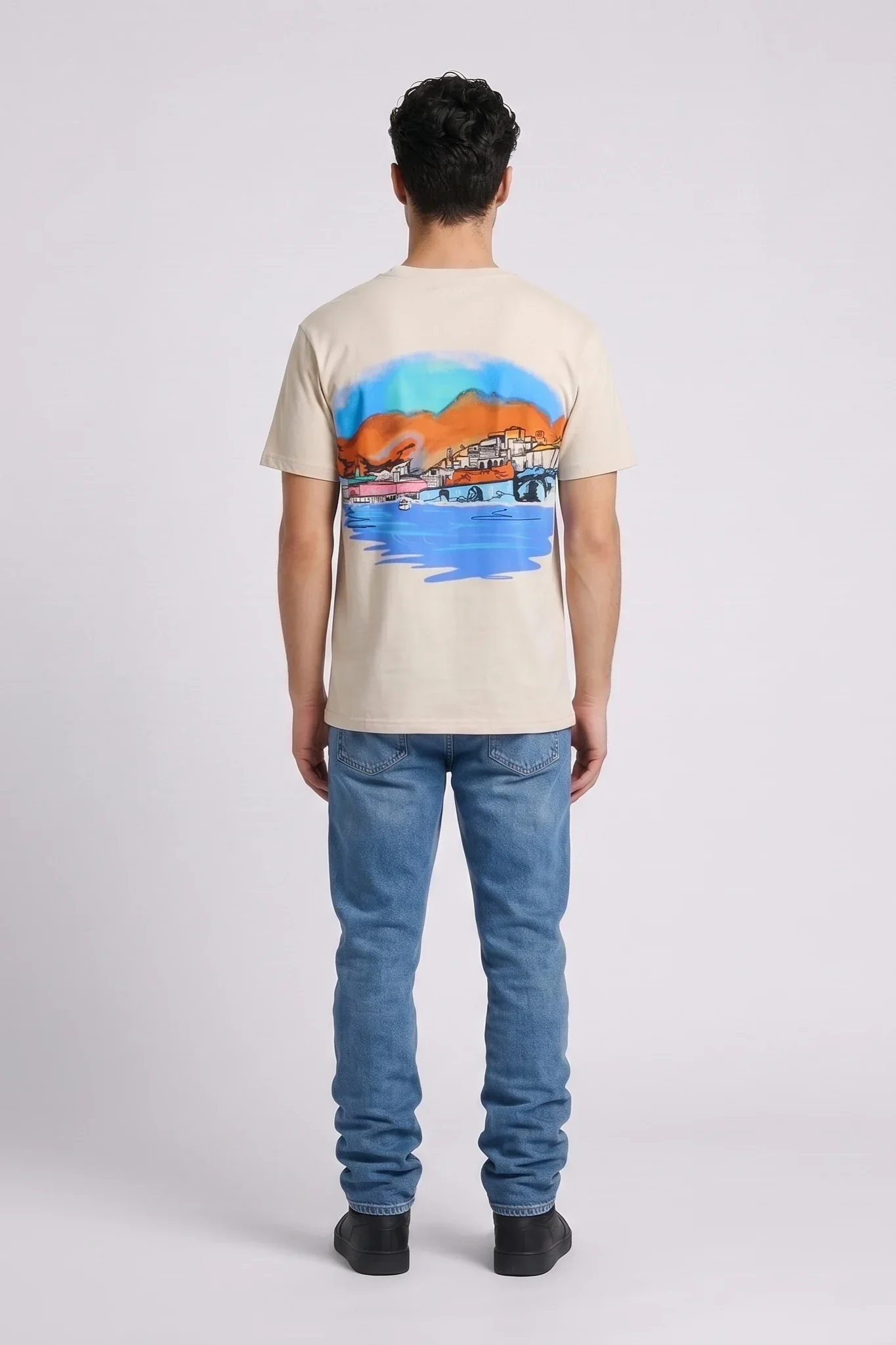 6Th Nbrhd Beach Club Men's T-Shirt Cream - Image 8