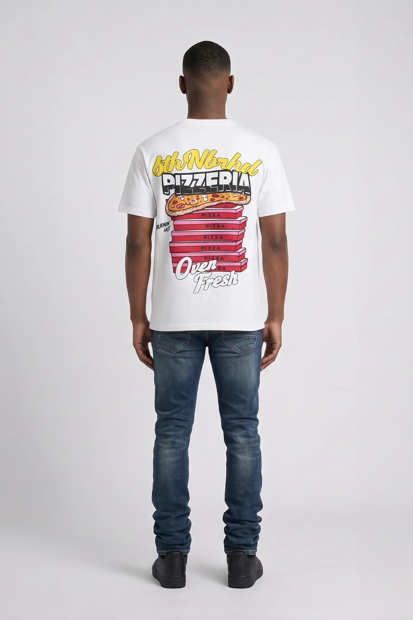 6Th Nbrhd Burning Hot Men's T-Shirt White - Image 5