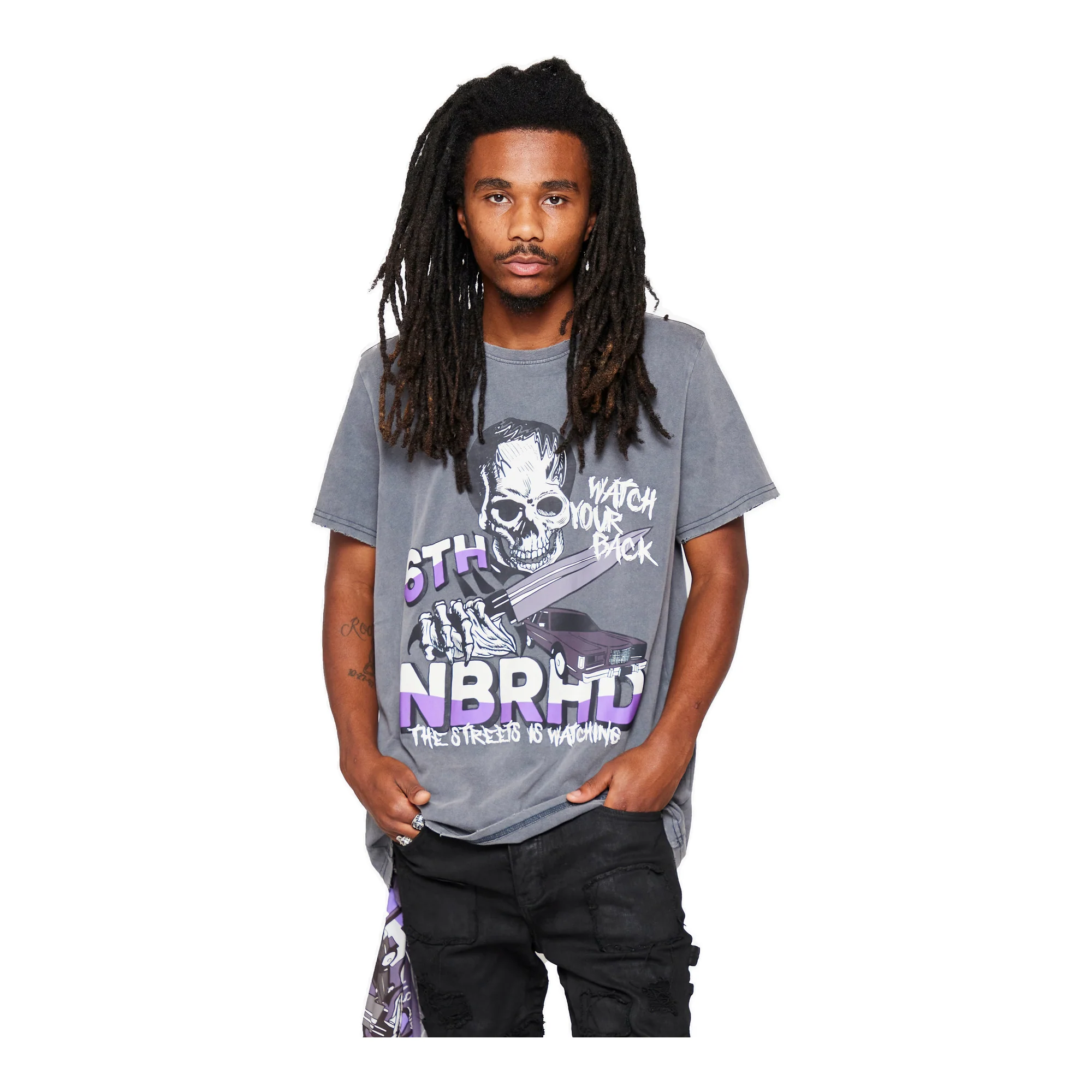 6Th Nbrhd Creeper T-Shirt Grey