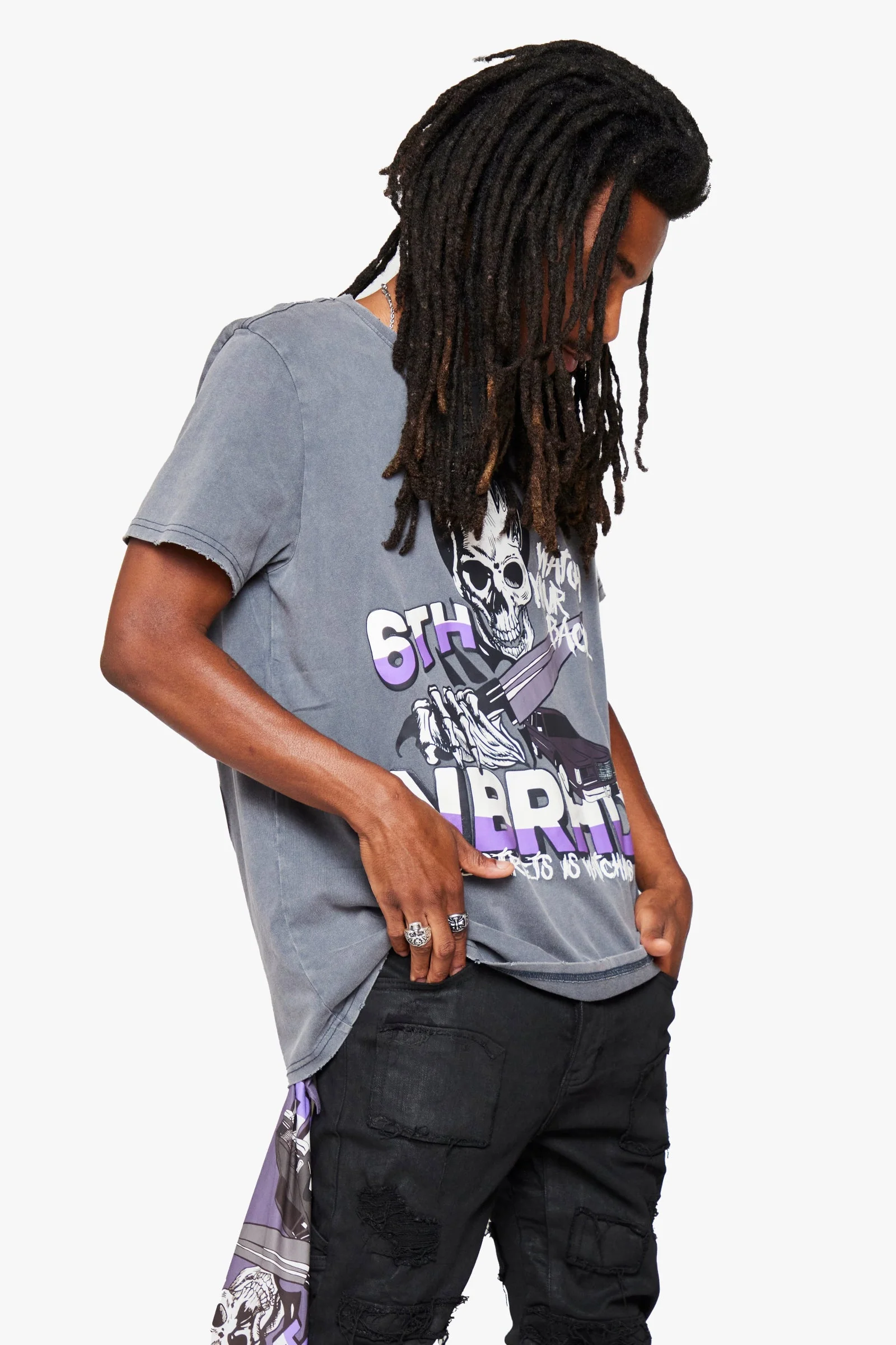 6Th Nbrhd Creeper T-Shirt Grey - Image 4