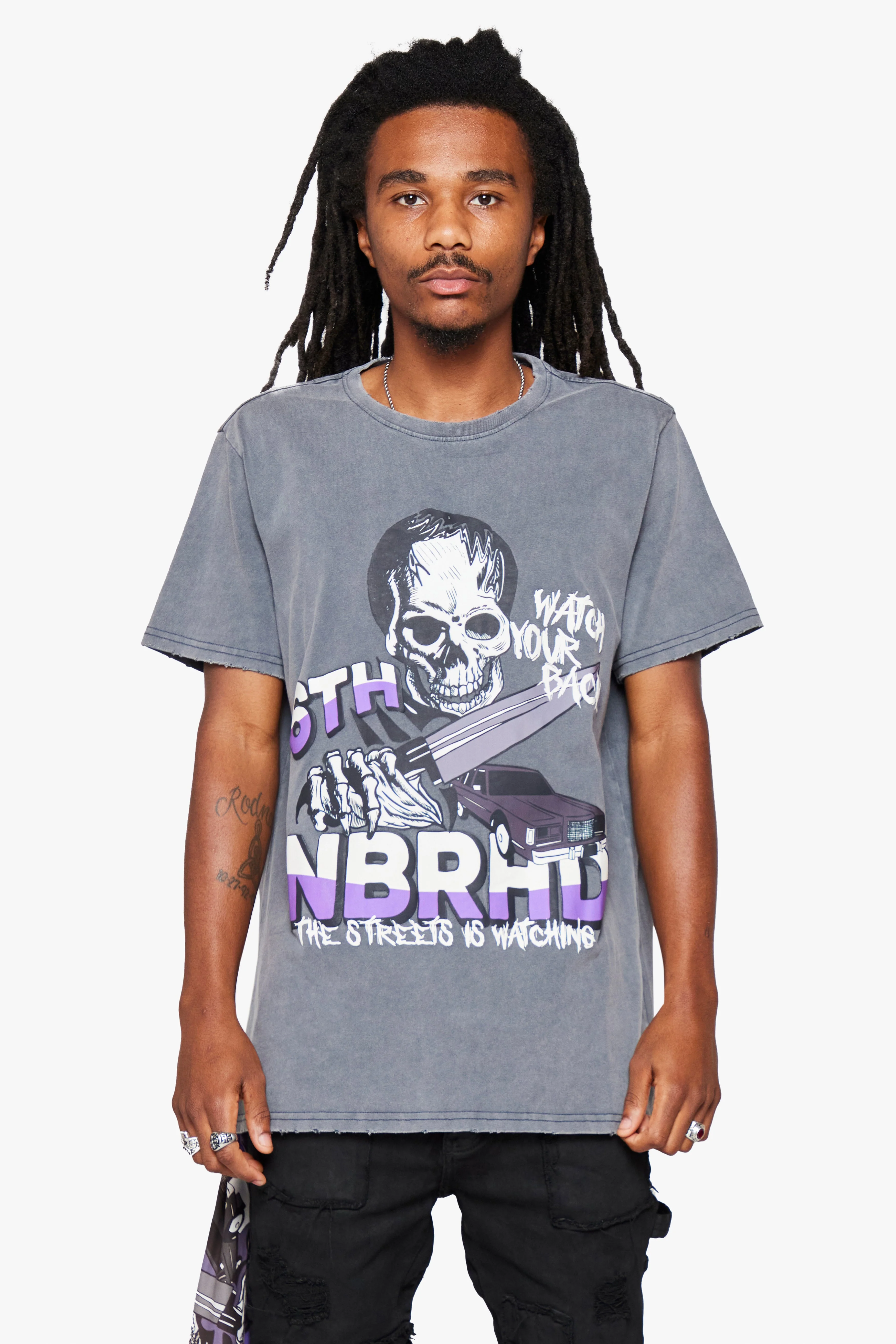 6Th Nbrhd Creeper T-Shirt Grey - Image 7