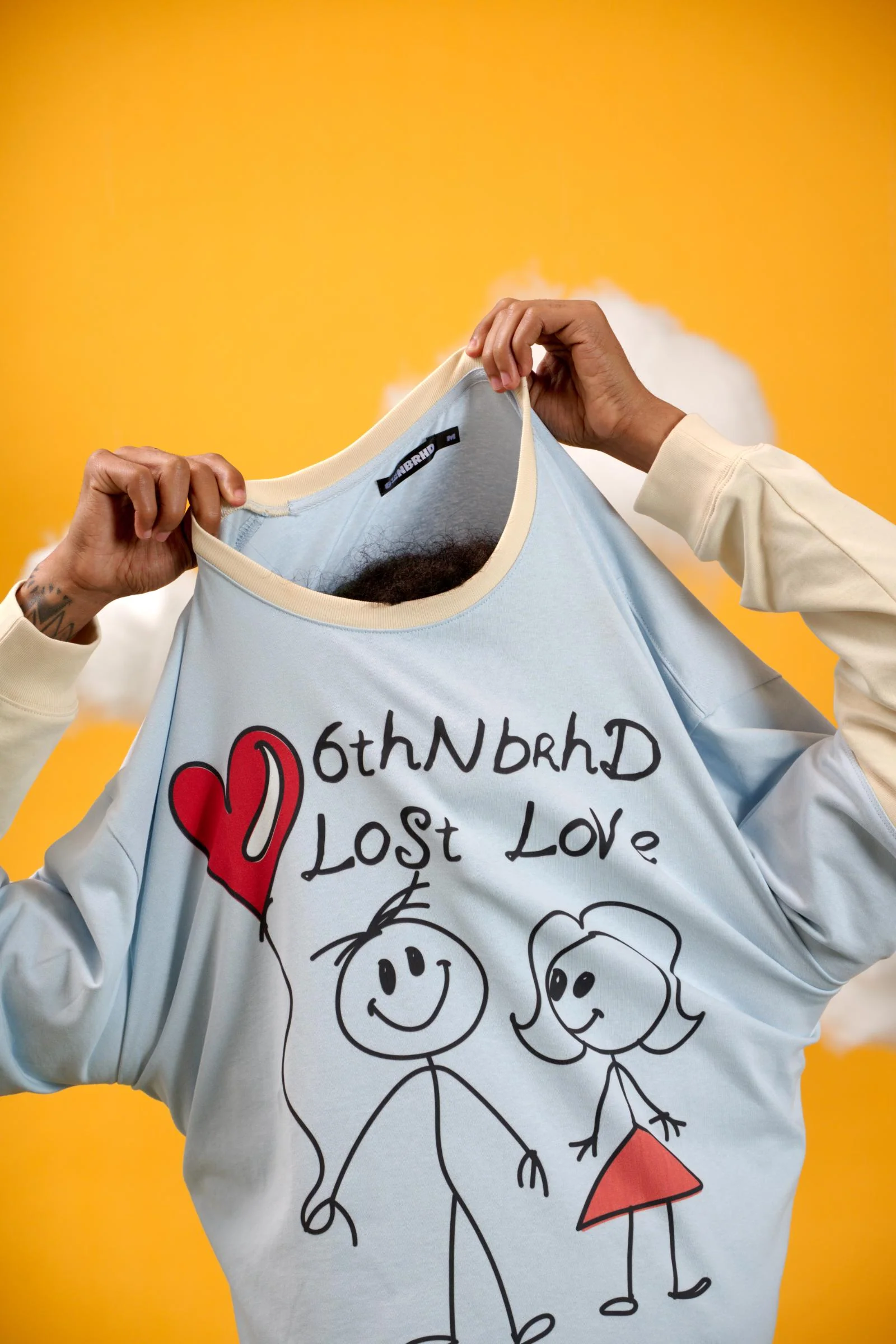 6Th Nbrhd Drawing Men's T-Shirt Baby Blue - Image 3