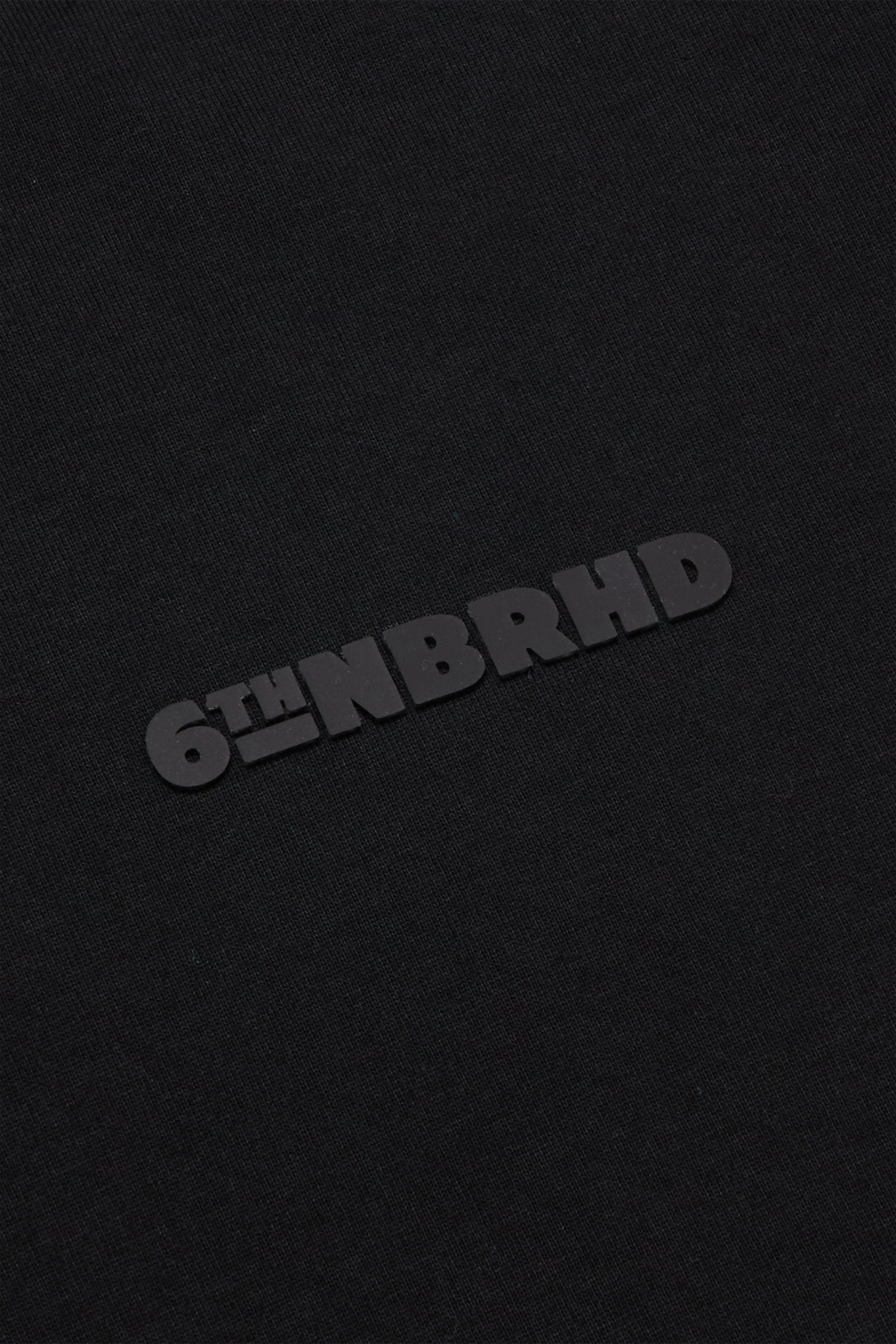 6th Nbrhd Logo T-Shirt - Ribbed Crew Neck Black - Image 7