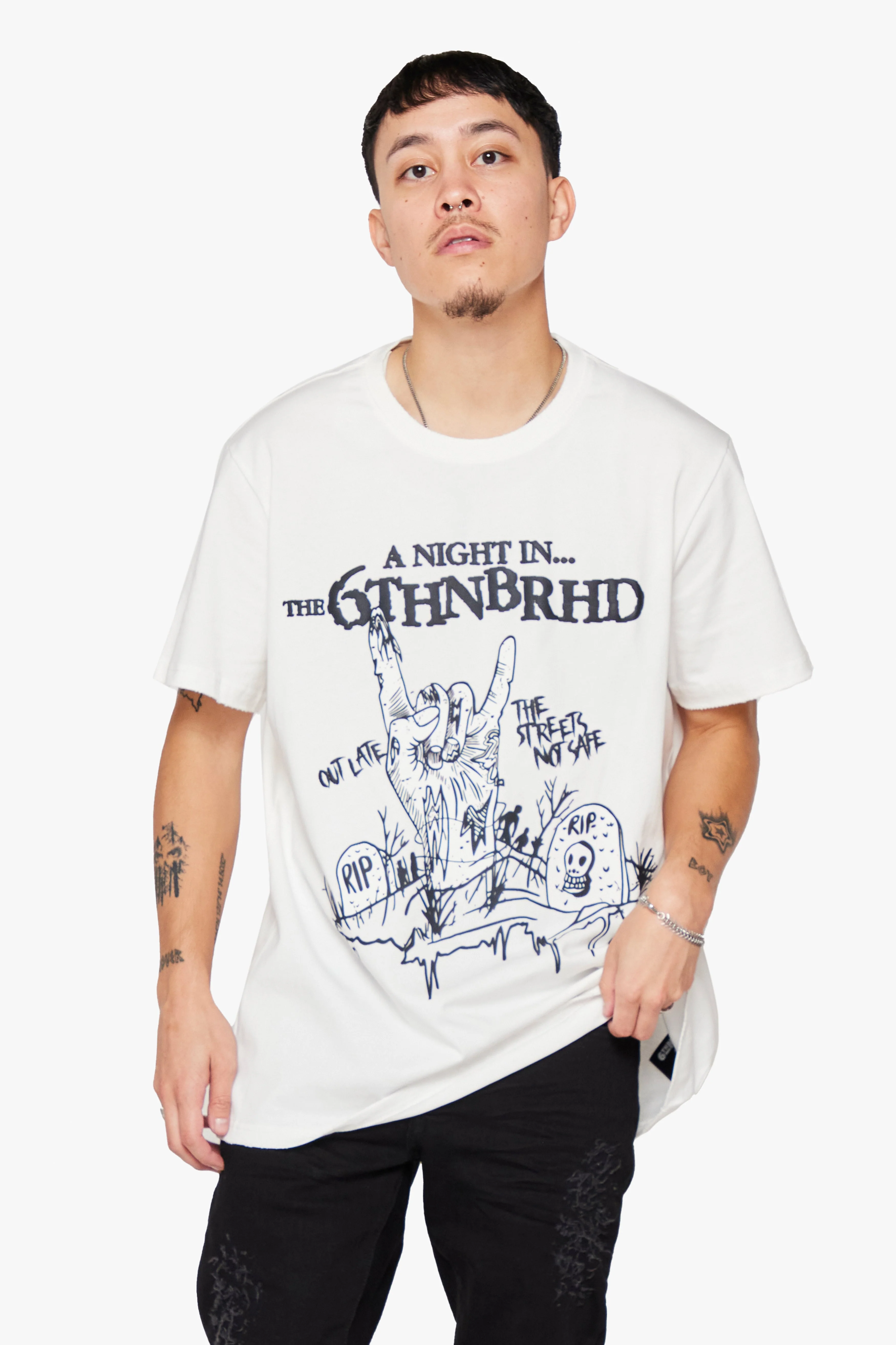 6TH NBRHD Outlate T-Shirt White - Image 9