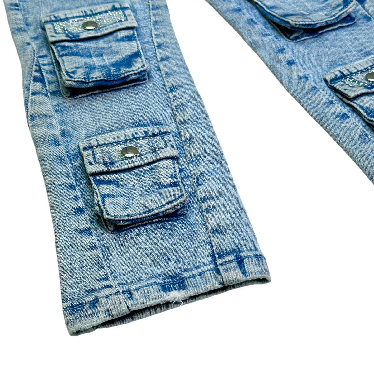 Elite Premium Stacked Cargo Pants Kids - Feature Blue - Image 4