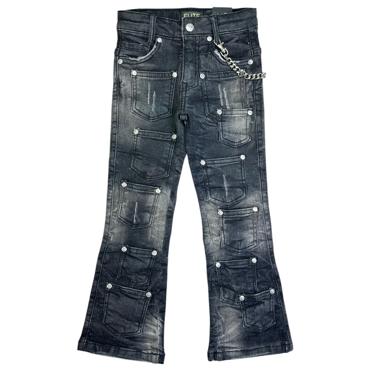 ELITE PREMIUM Cuban Link Youth Jeans Denim - Image 2