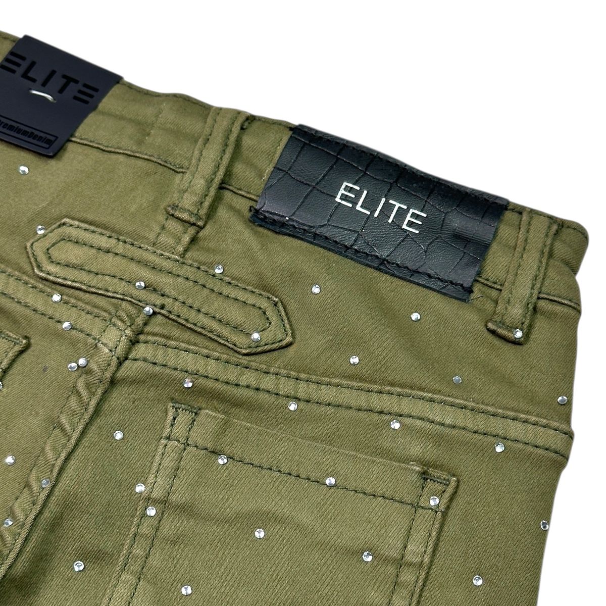 ELITE PREMIUM Kids Stacked Cargo Pants Olive - Image 5