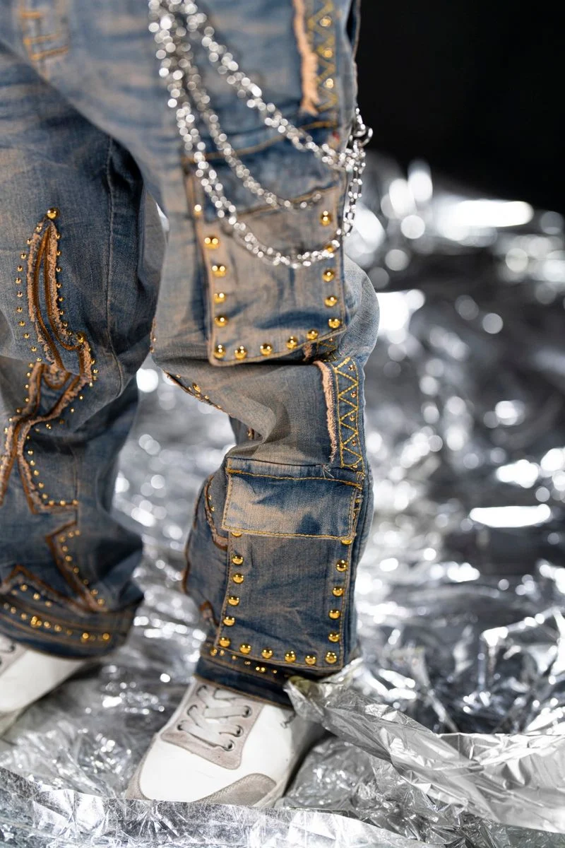 Elite Premium Chain Kids Jeans - Vintage Wash Denim - Image 11