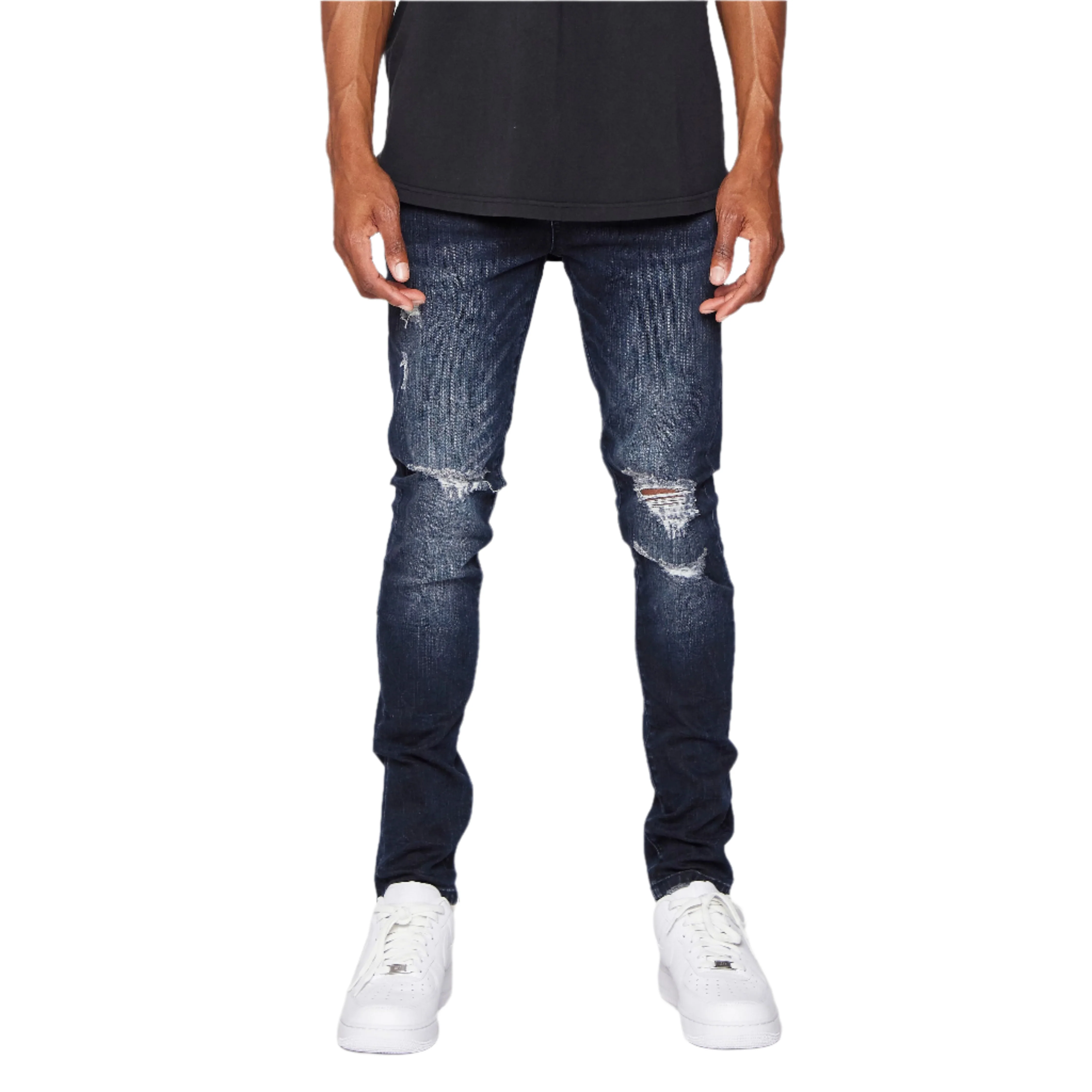 Anomdenim Lyra Jeans - Distressed Dark Blue - Image 4