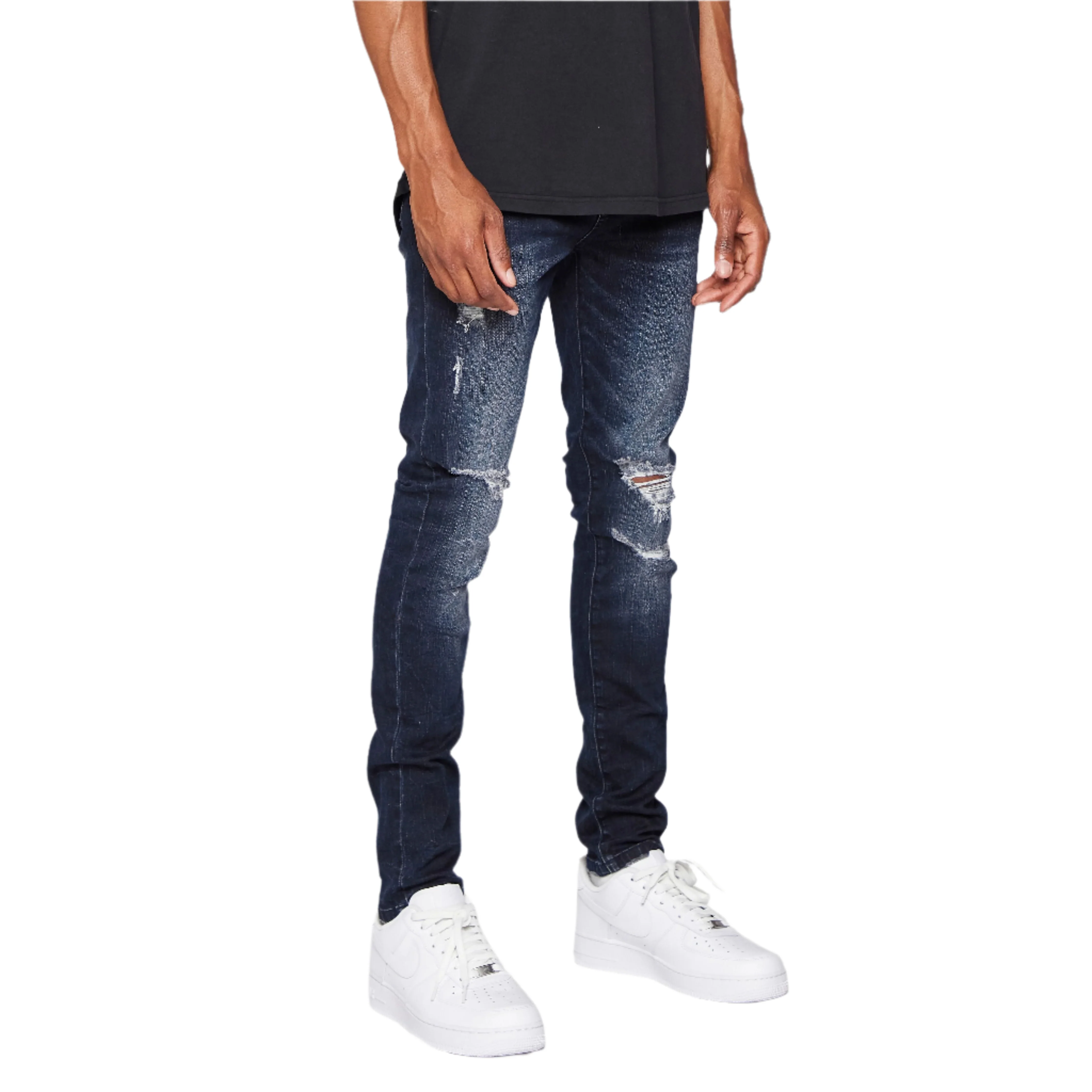 Anomdenim Lyra Jeans - Distressed Dark Blue - Image 5