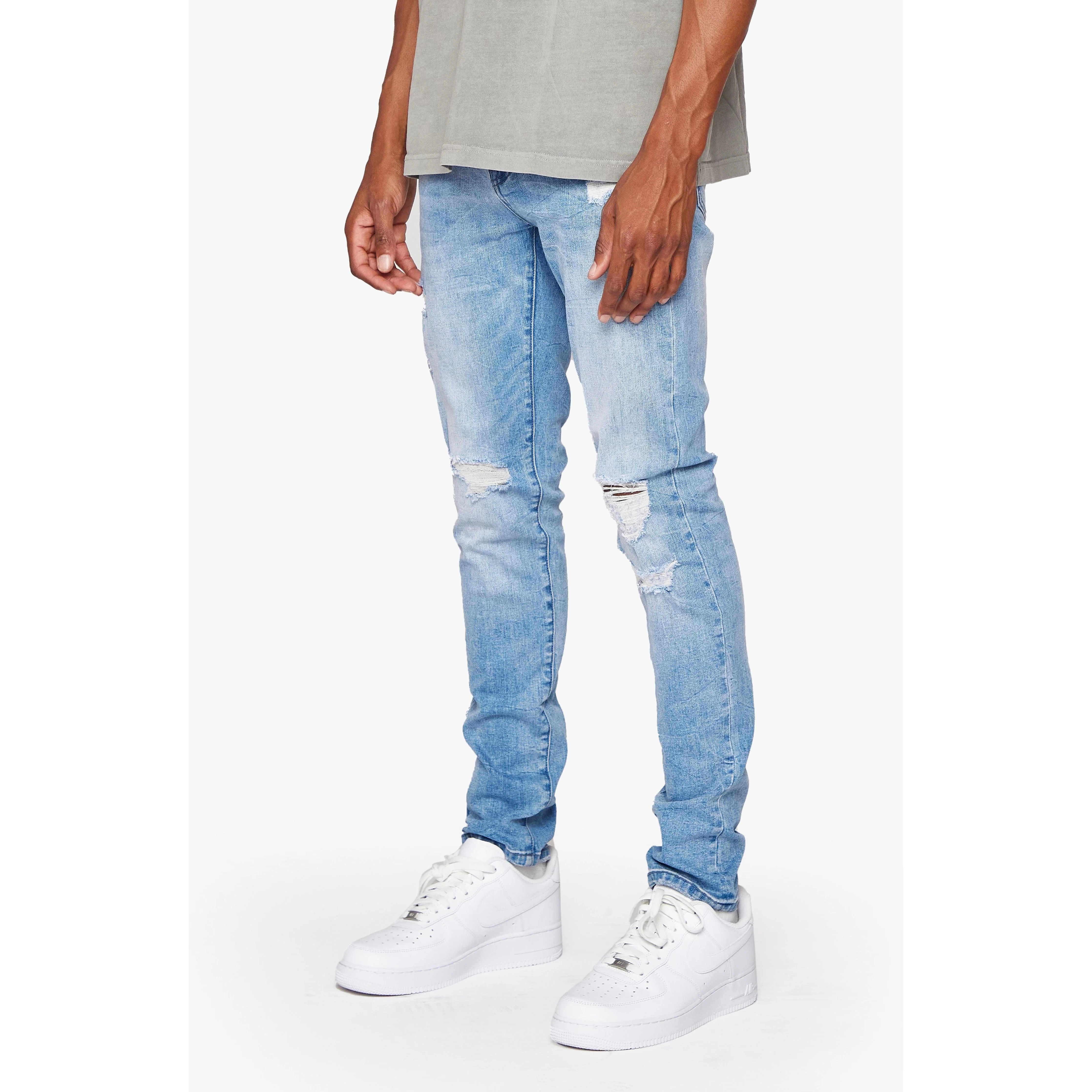 Anomdenim Lyra Jeans - Distressed Finish Light Blue - Image 6