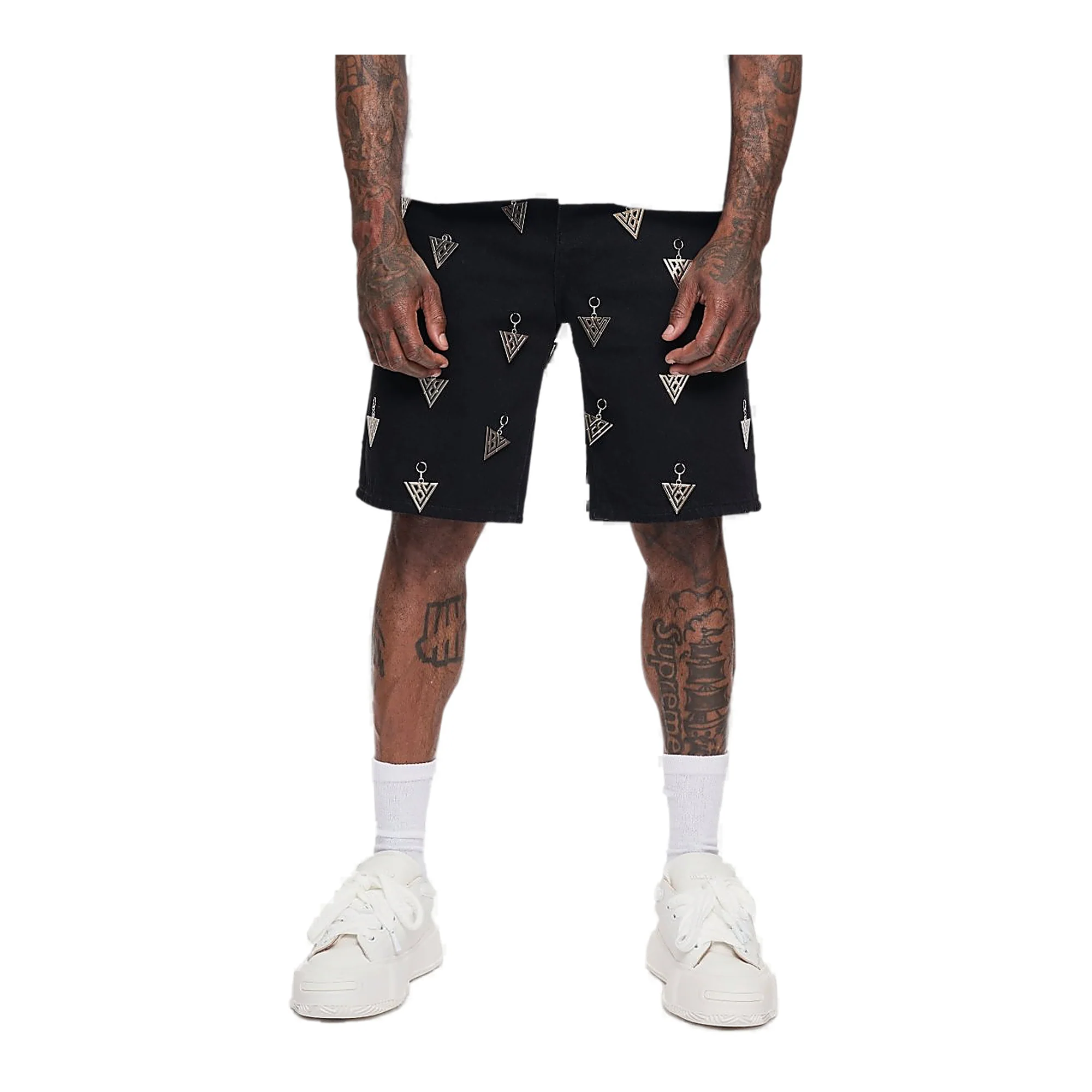 Valabasas Triangle Shorts - Embroidered Jet Black
