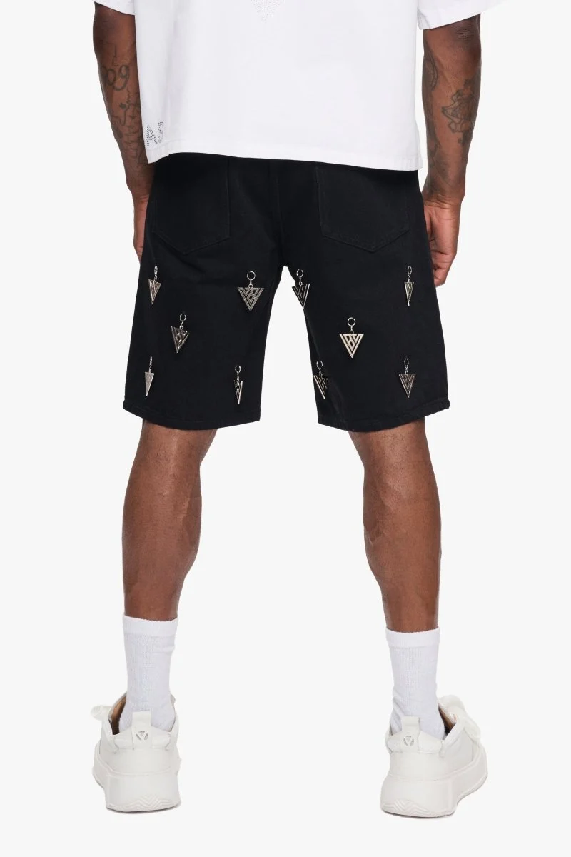 Valabasas Triangle Shorts - Embroidered Jet Black - Image 4