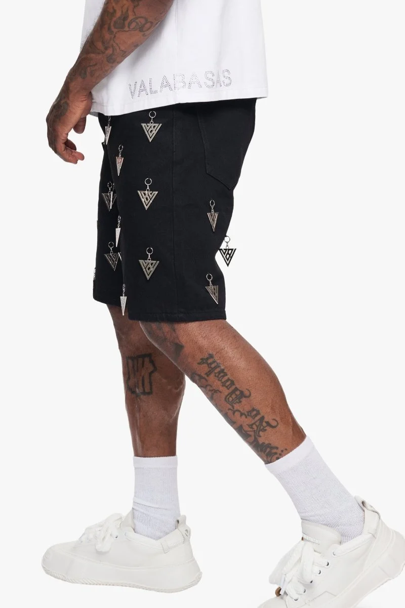 Valabasas Triangle Shorts - Embroidered Jet Black - Image 7