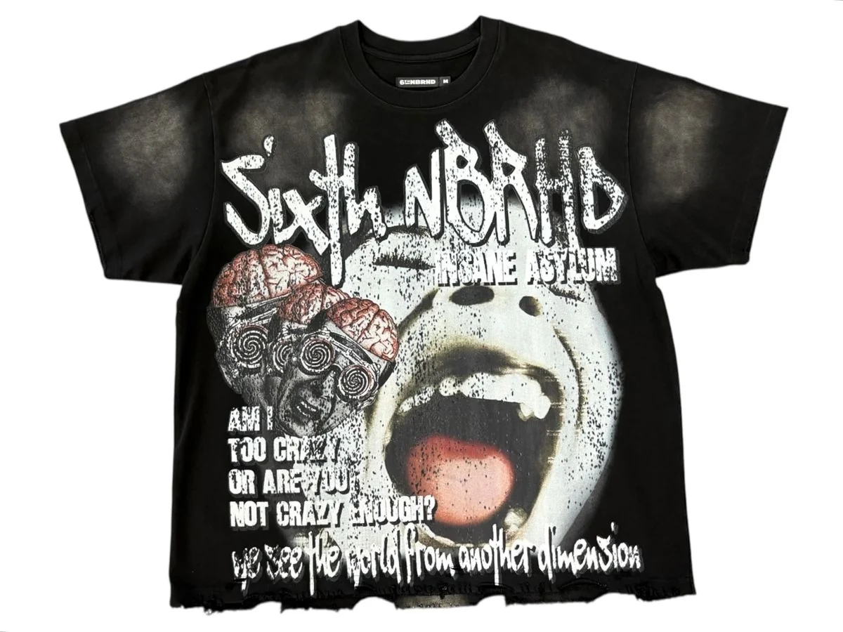 6th Nbrhd Insane Asylum Tee - Distressed - Image 2