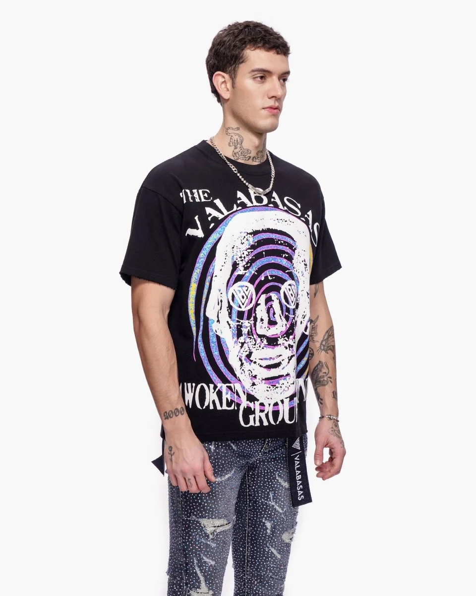 Valabasas Awoken Minds Tee - Distorted Graphic Black - Image 8