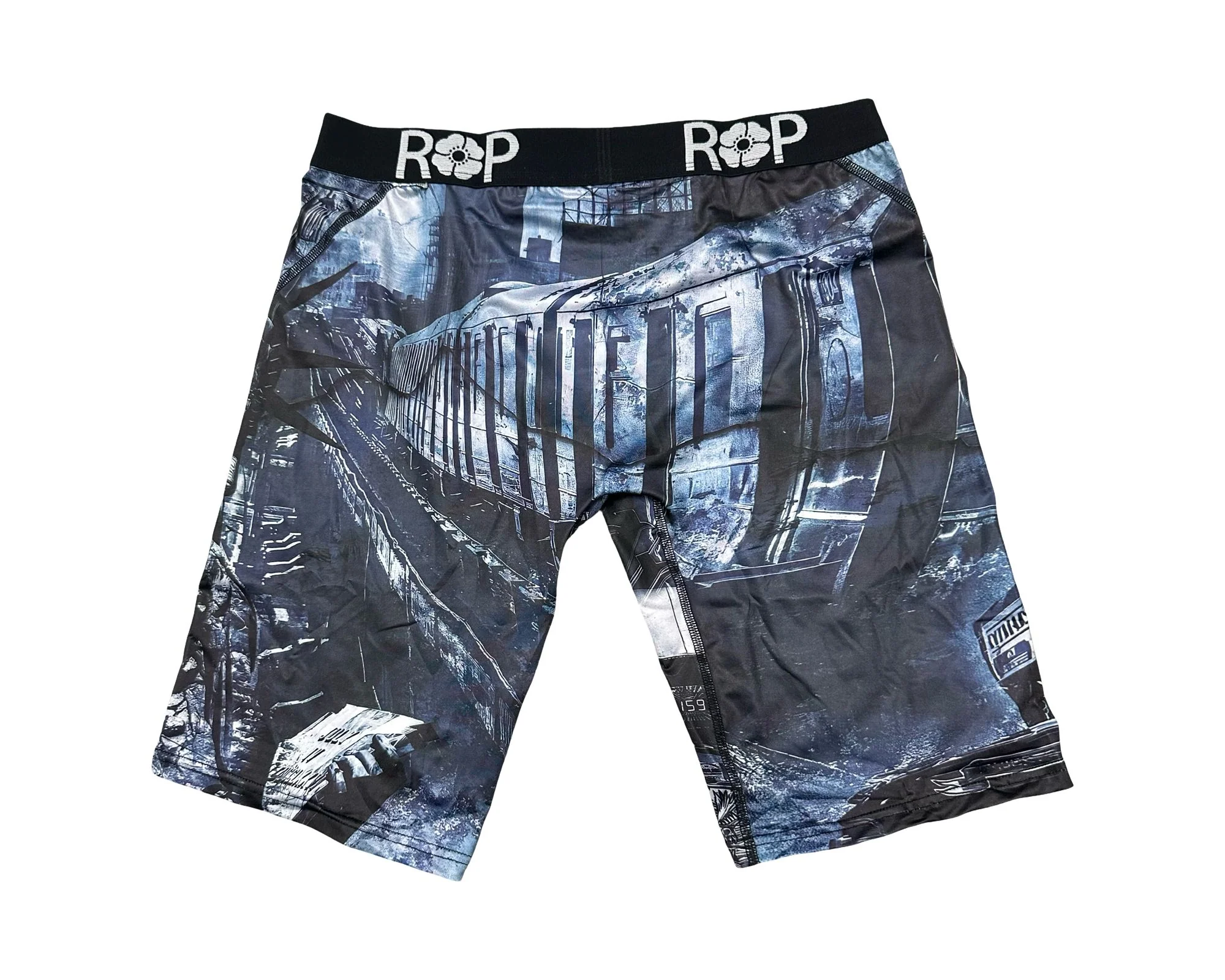 Red Poppy Collage Shorts - Graphic - Image 2