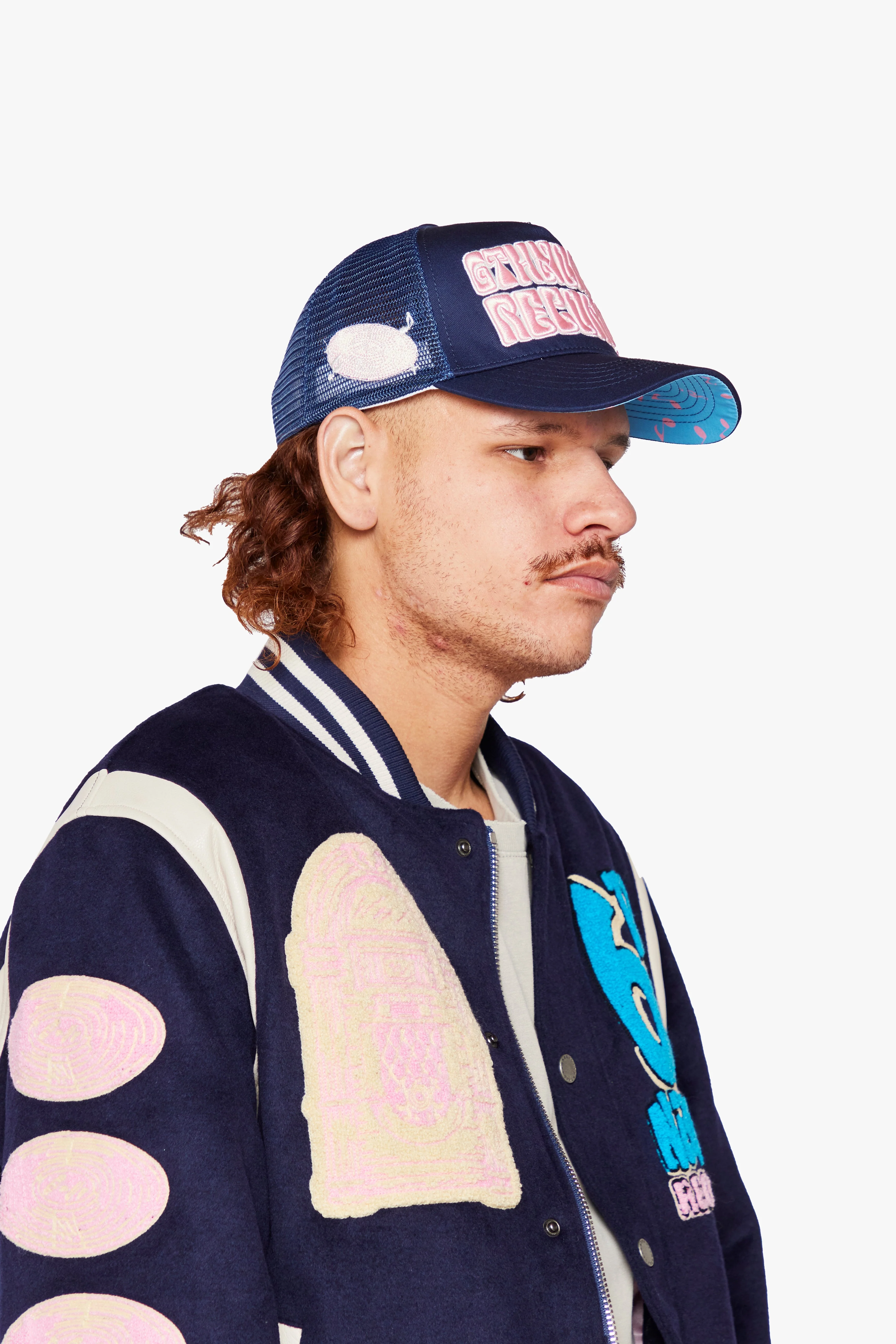6Thneighborhood Billboard Trucker Hat - Embroidered Navy - Image 6