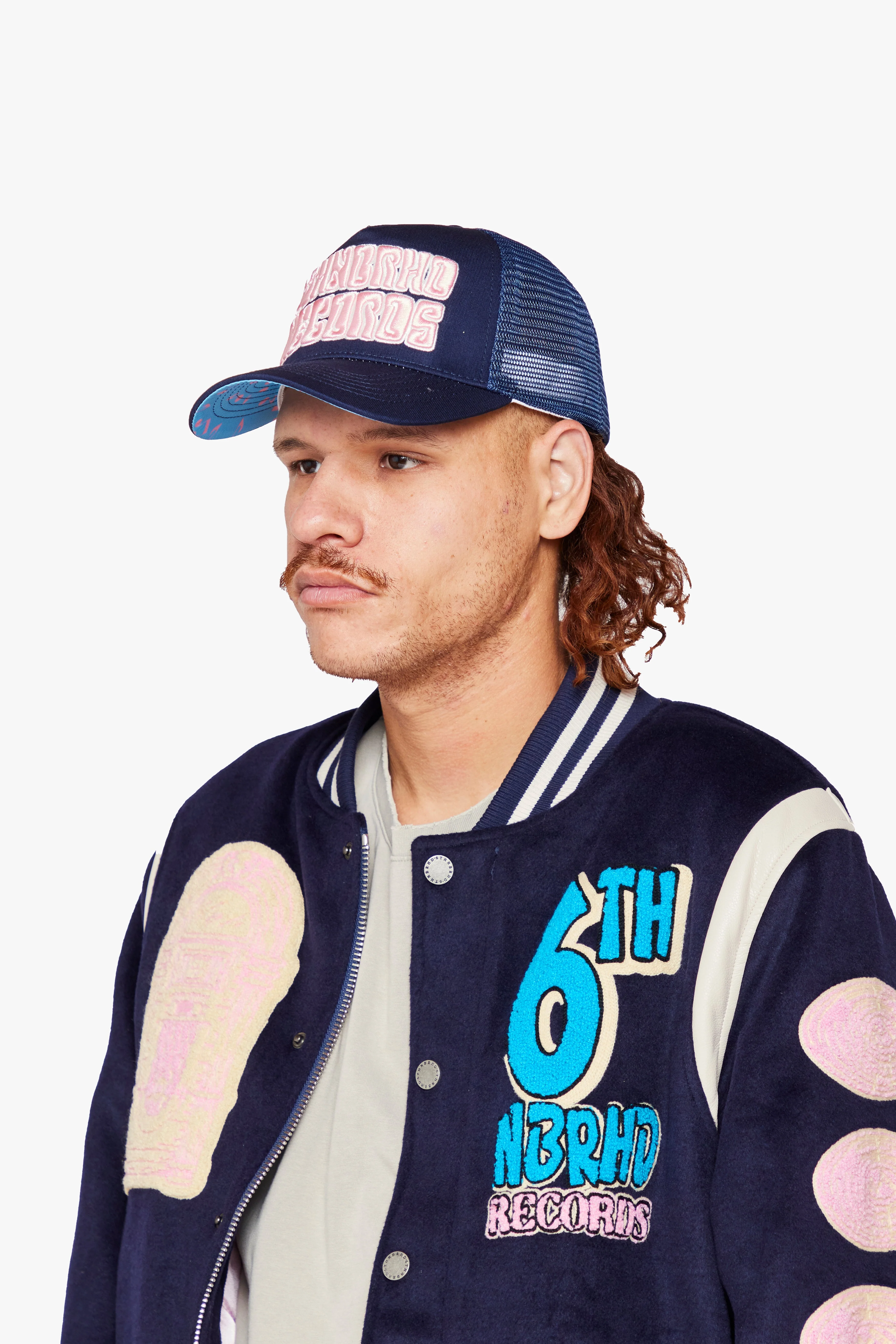 6Thneighborhood Billboard Trucker Hat - Embroidered Navy - Image 7