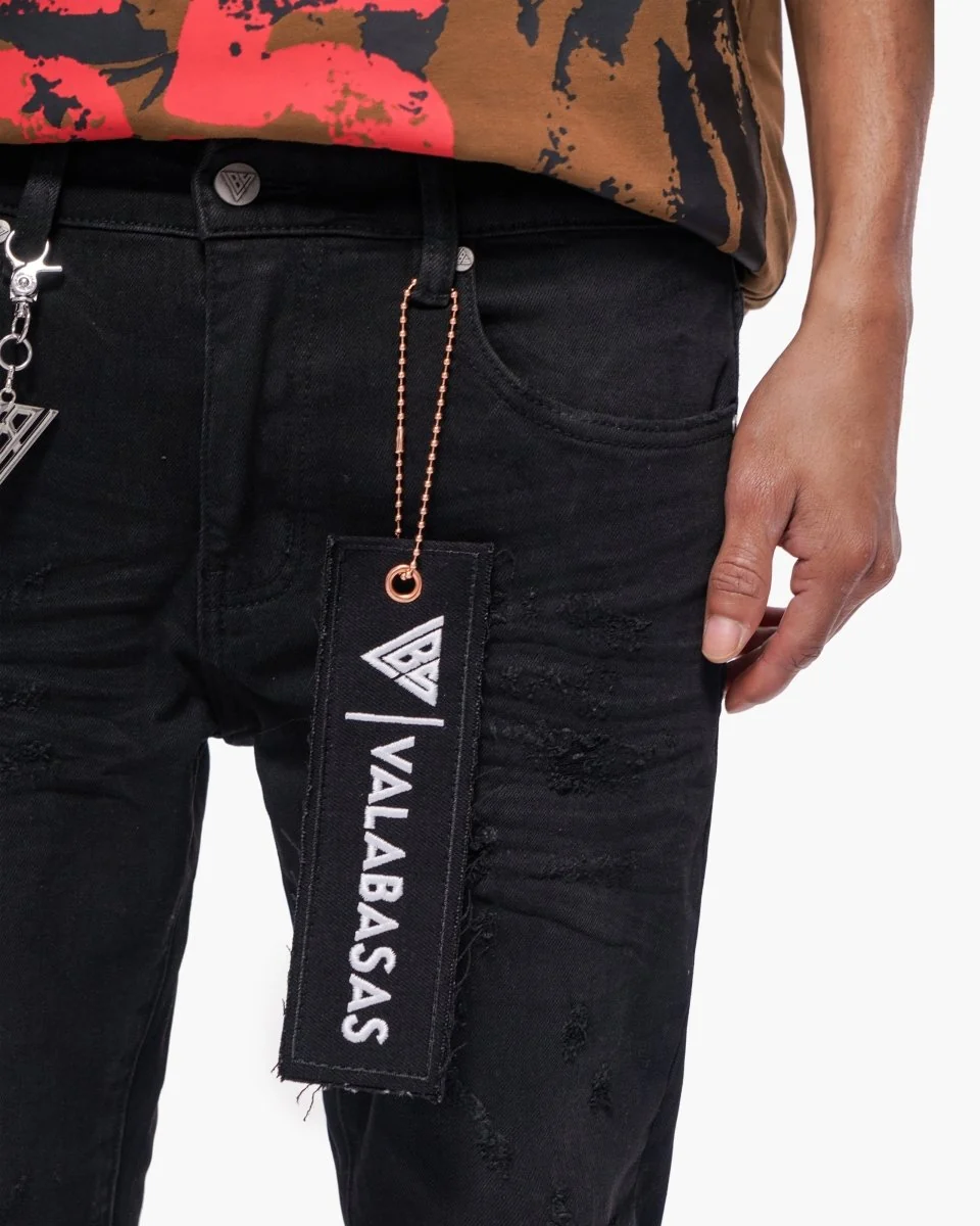 Valabasas Blackout Jeans - Distressed Black Washed - Image 7