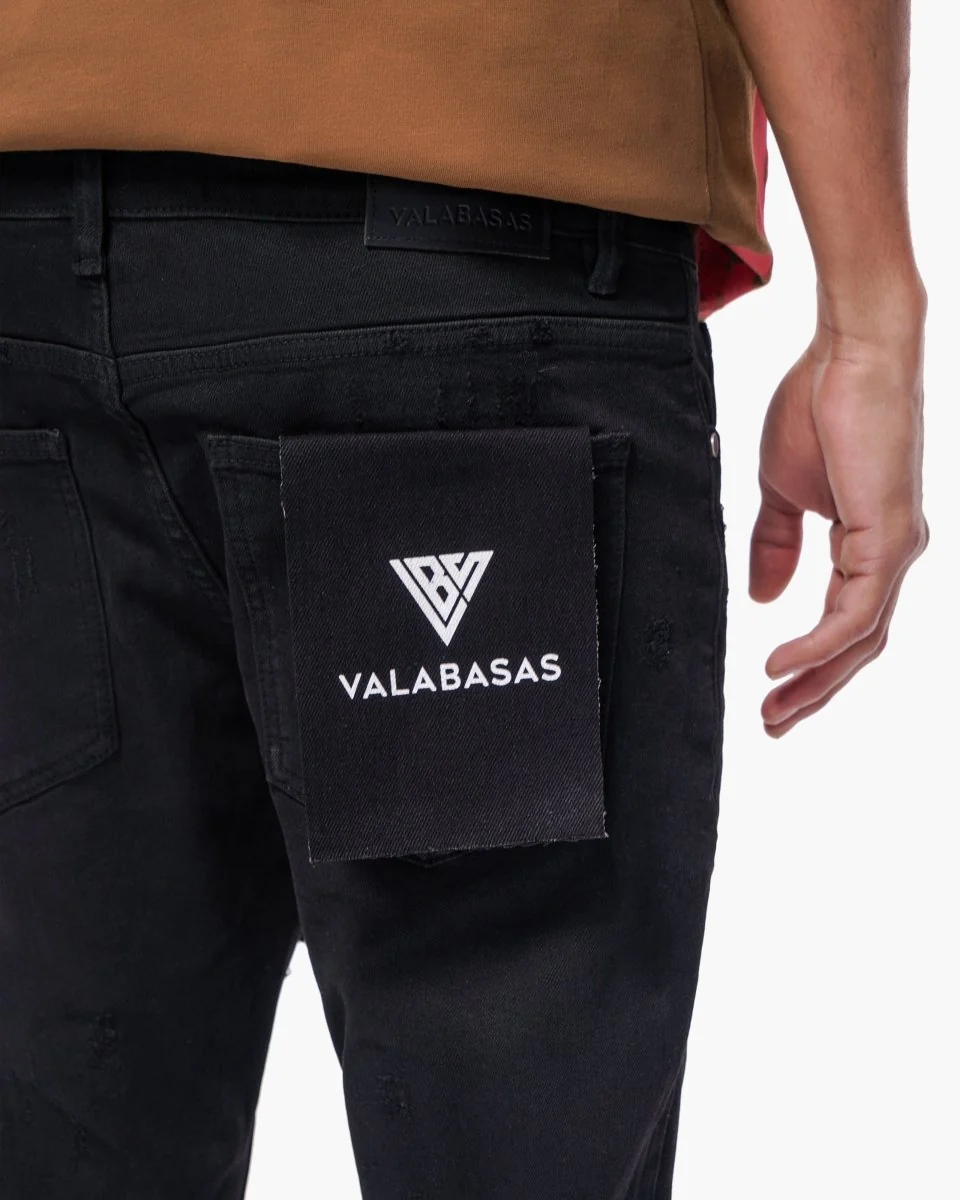 Valabasas Blackout Jeans - Distressed Black Washed - Image 9