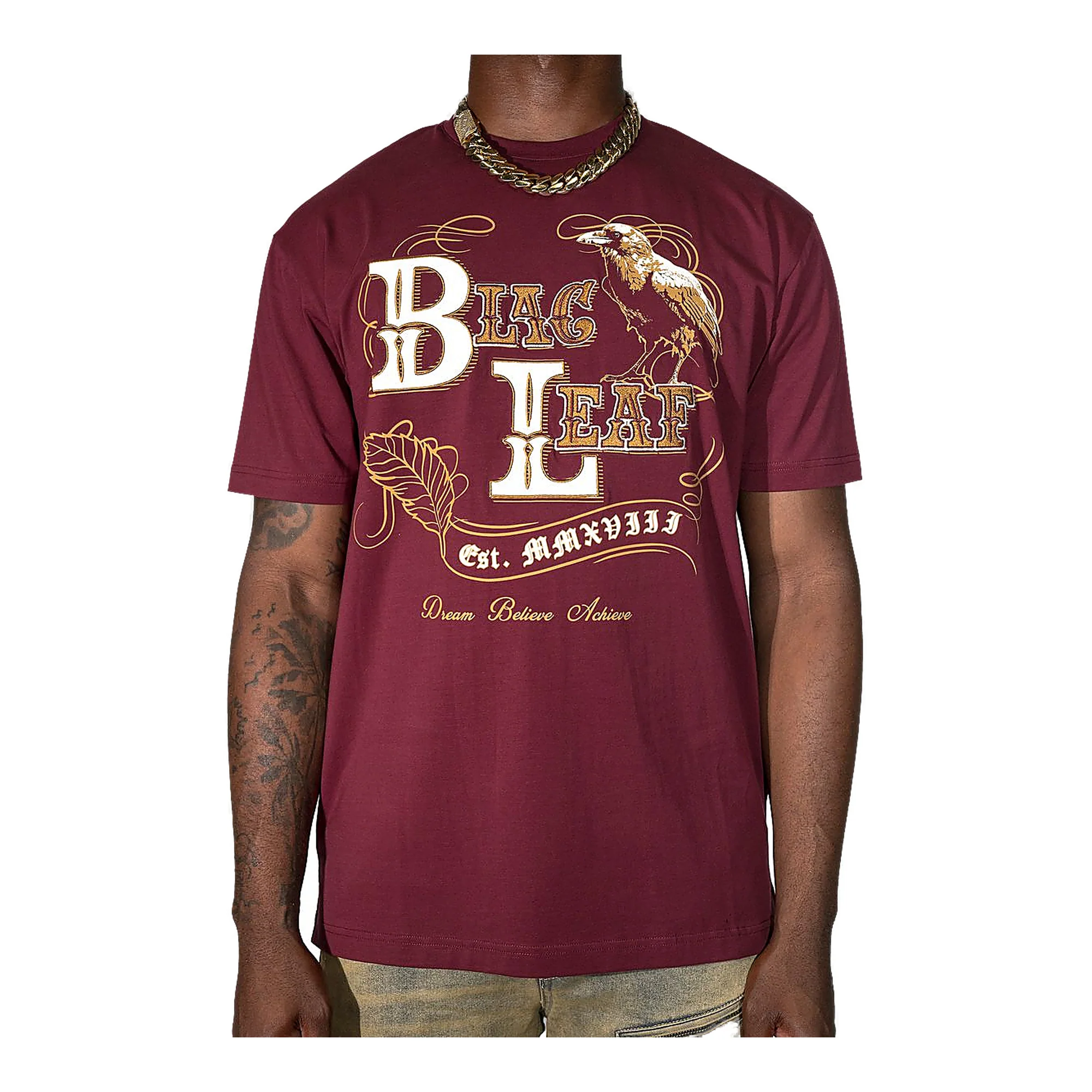 Black Leaf Raven T-Shirt - Graphic