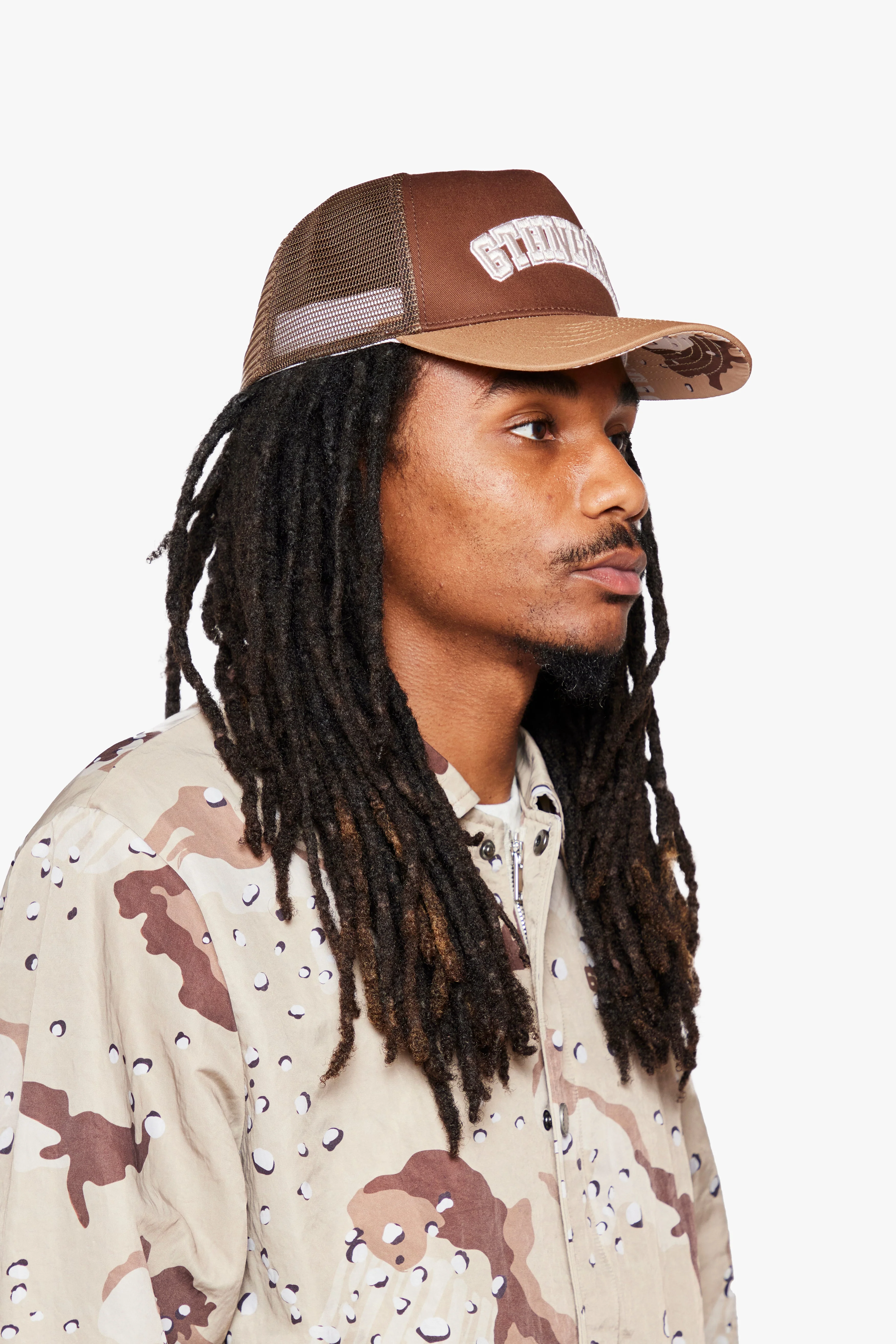 6Thneighborhood Logo Snapback Hat - Mesh Desert Camo - Image 6