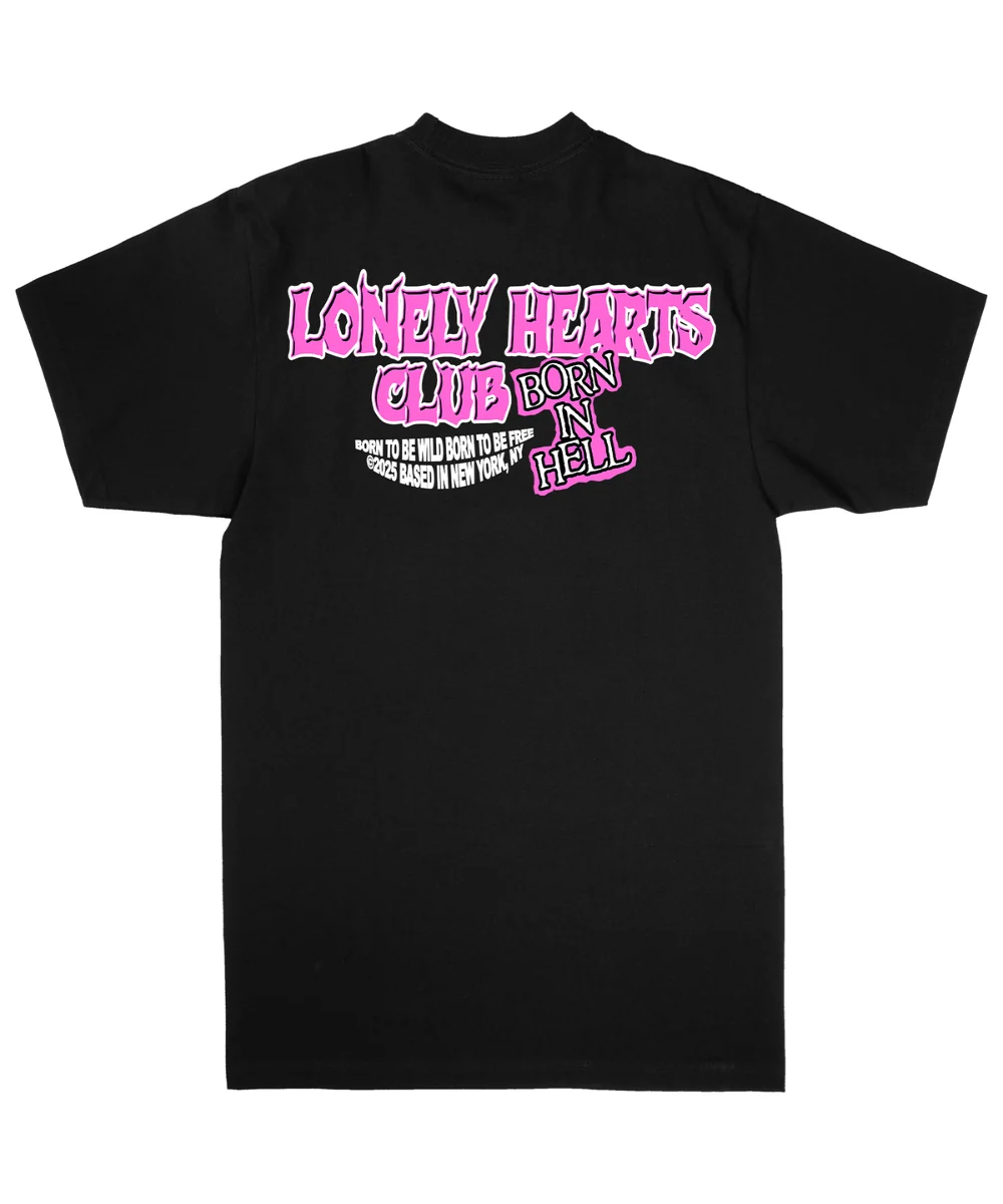 Lonely Hearts Club Born In Hell Tee T-Shirt Black - Image 3