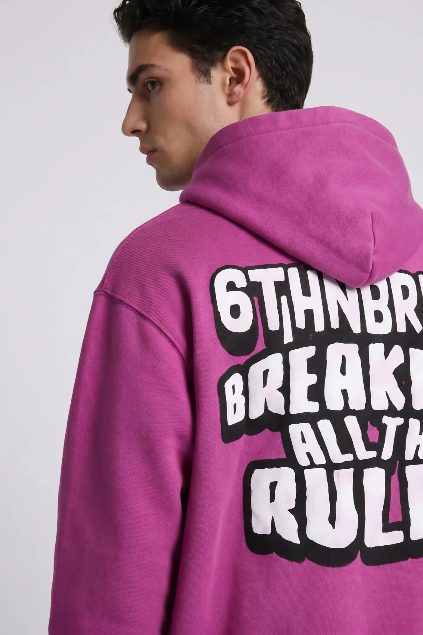 6Th Nbrhd Broken Rules Men's Hoodie Purple - Image 3