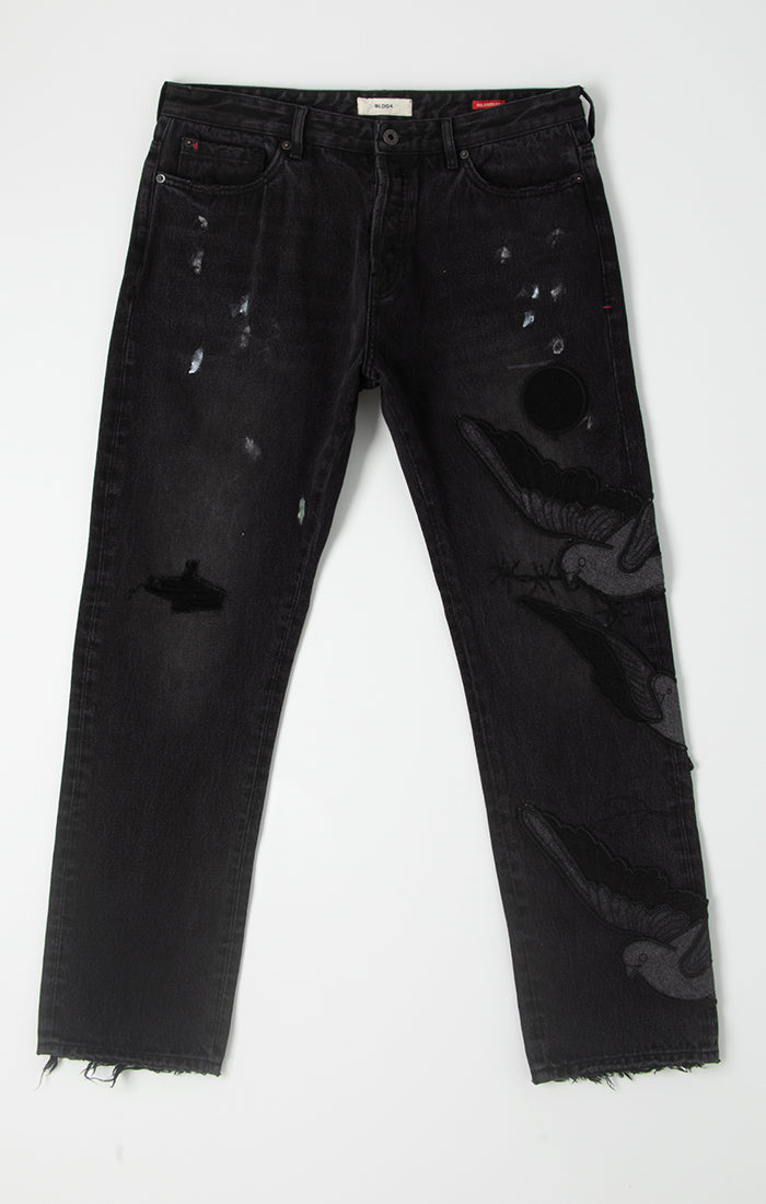BLDG4 Burn Bird - Embroidered Jeans Shredwsh - Image 3