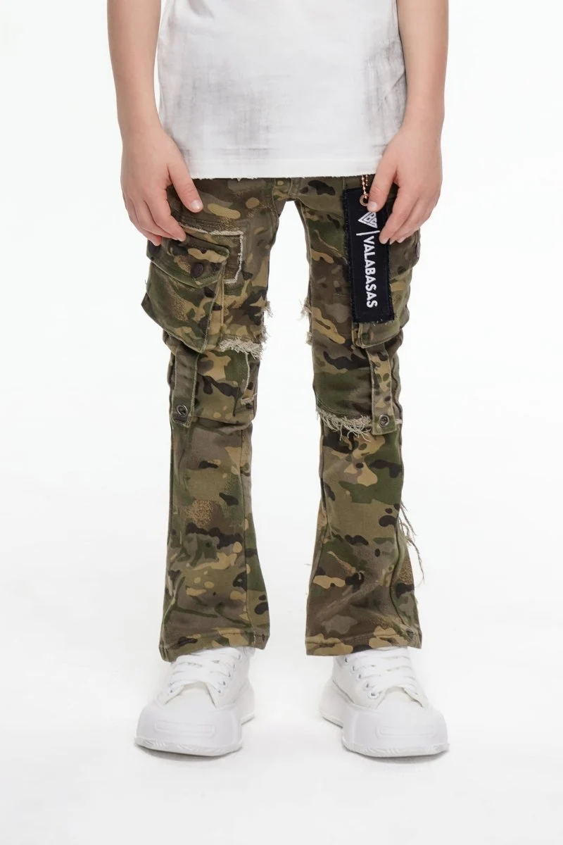 Valabasas Canteen Stacked Denim Cargos Youth Cargo Pants - Camouflage Feature - Image 2