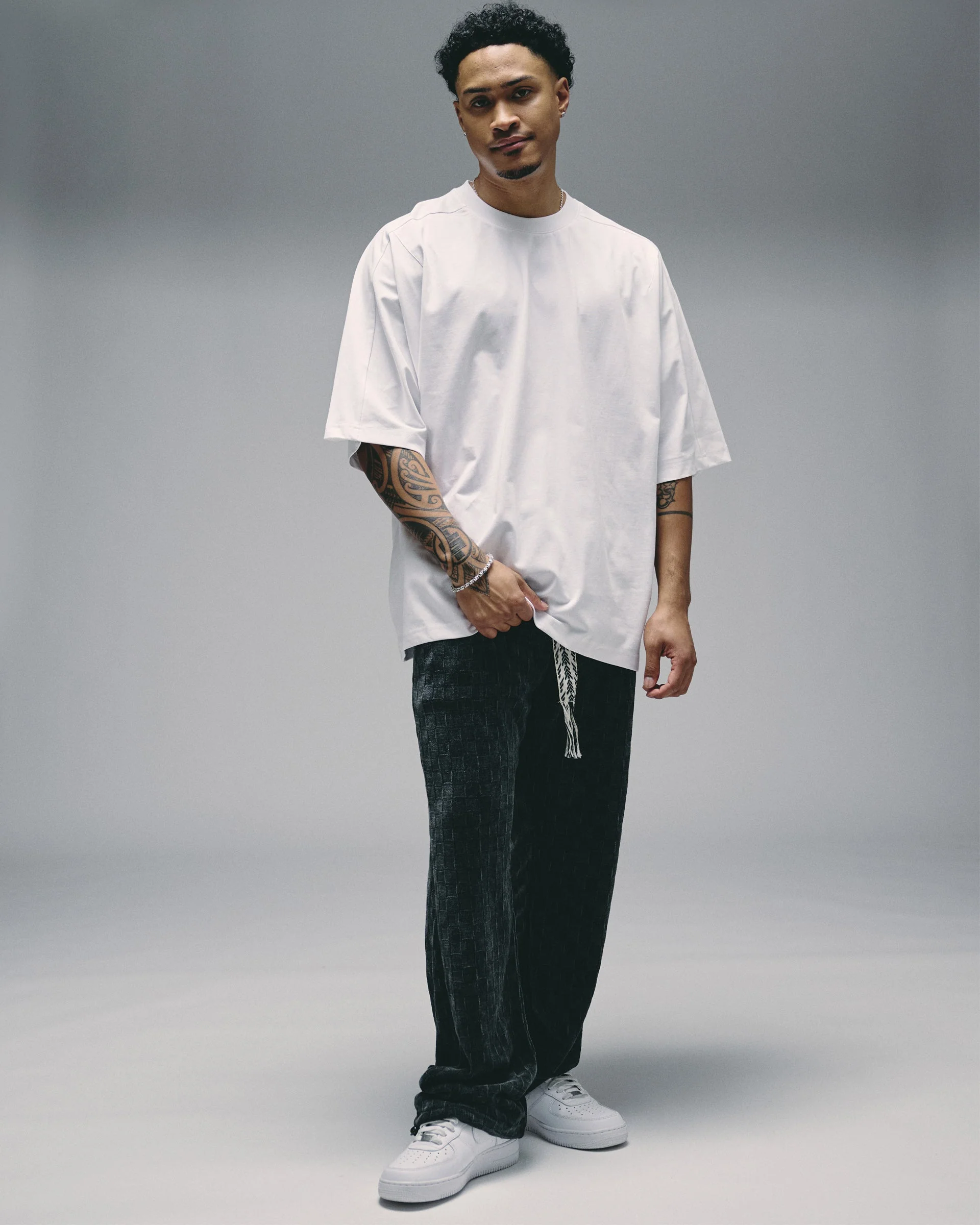 Silnt Chptrs Checkmate Jogger Pants Grey - Image 3