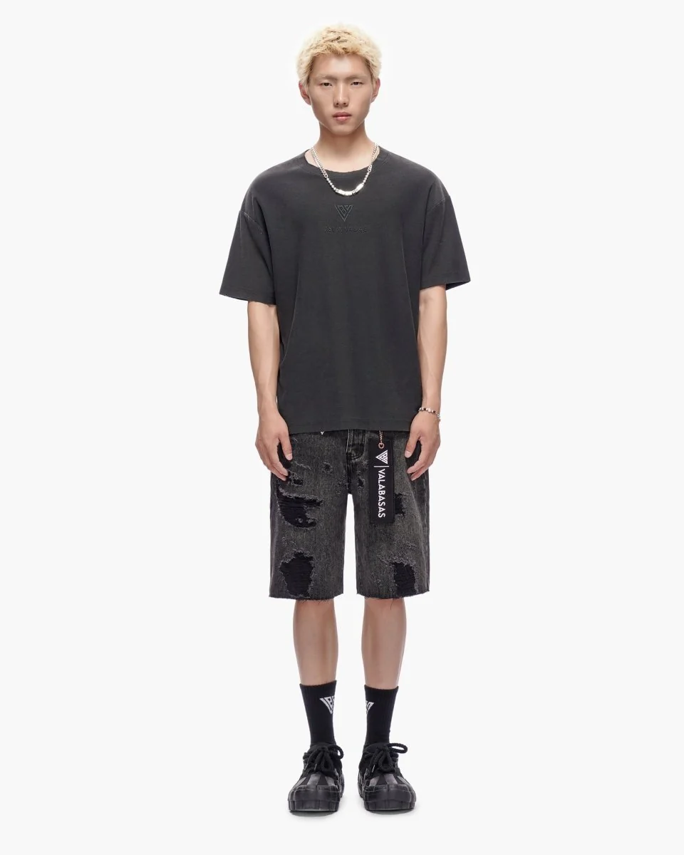 Valabasas Compass Shorts - Distressed Denim - Image 10