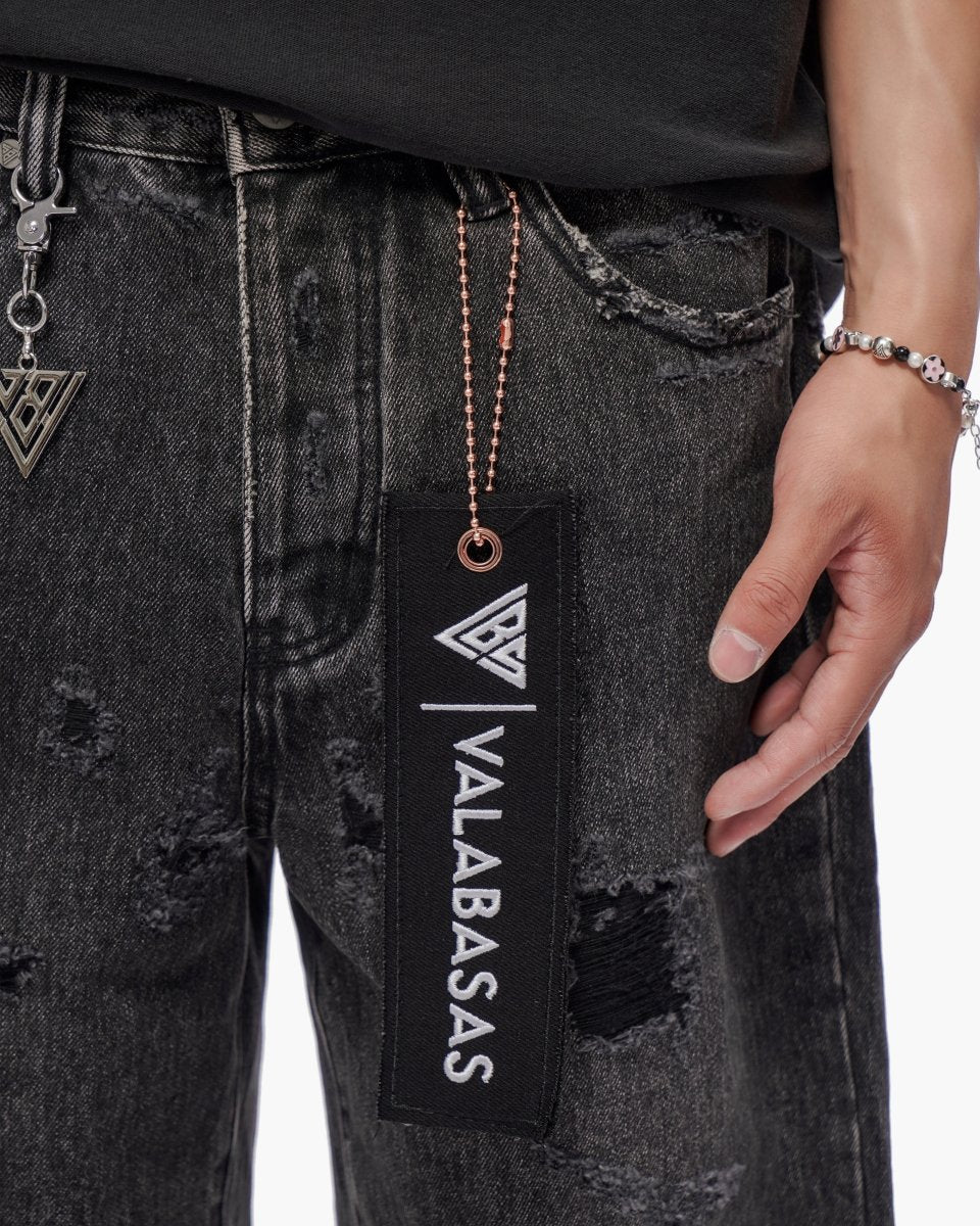 Valabasas Compass Shorts - Distressed Denim - Image 8